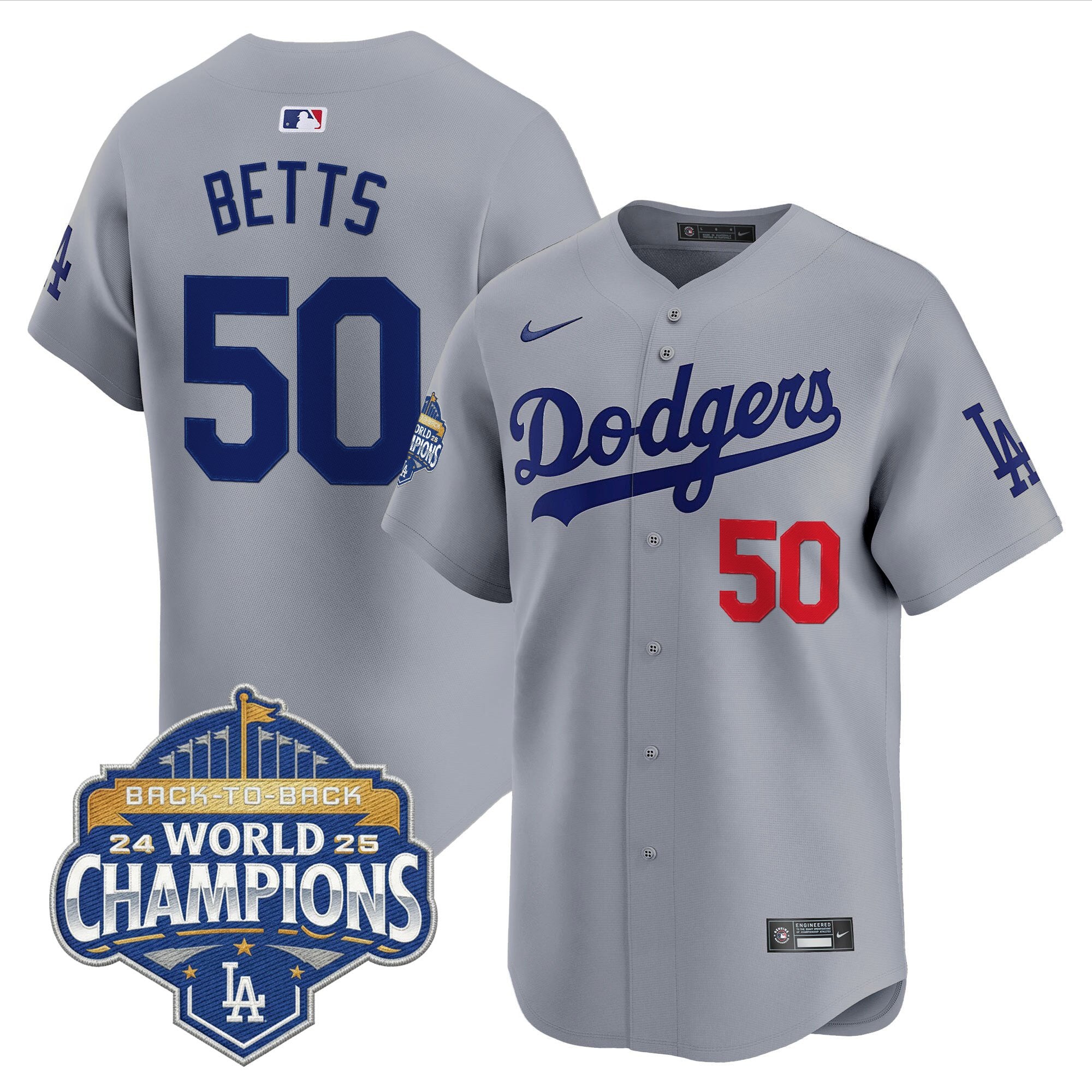 Men's Dodgers 2025 Back-To-Back Champions Vapor Premier Limited Jersey - All Stitched