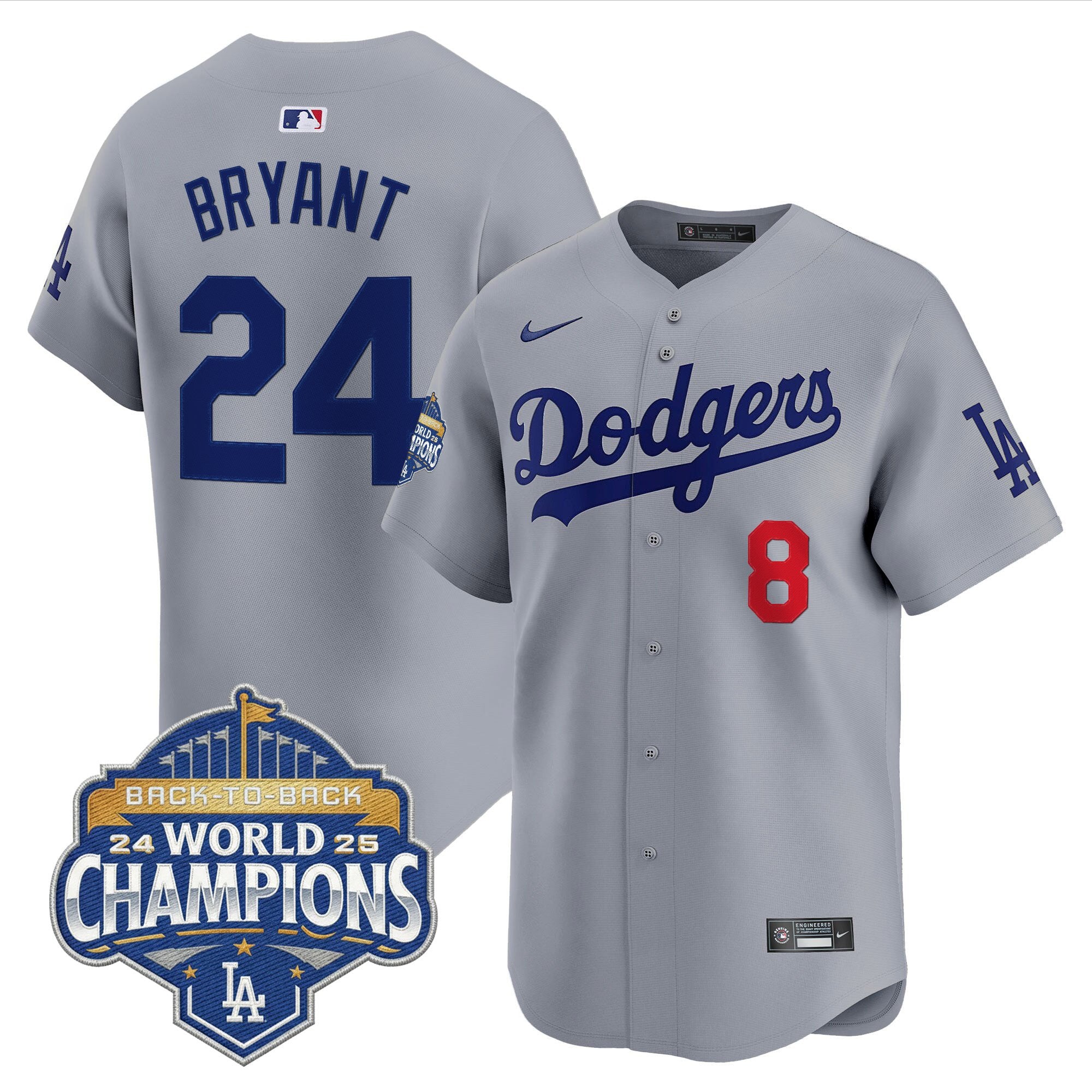 Men's Dodgers 2025 Back-To-Back Champions Vapor Premier Limited Jersey - All Stitched