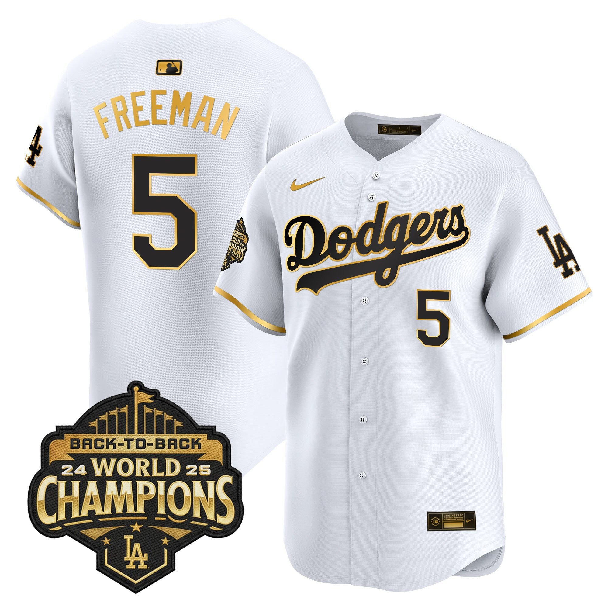Men's Dodgers 2025 Back-To-Back Champions Vapor Premier Limited Jersey - All Stitched