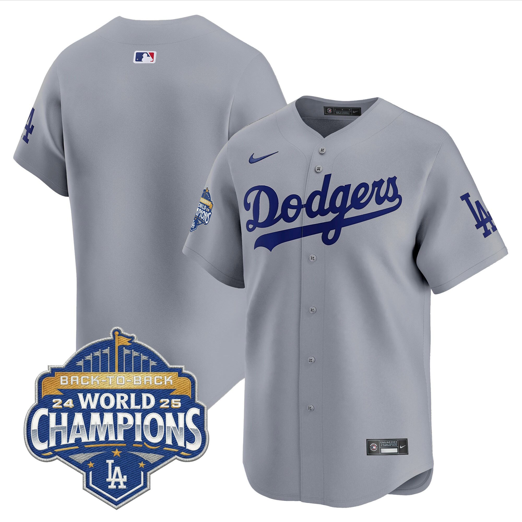 Men's Dodgers 2025 Back-To-Back Champions Vapor Premier Limited Jersey - All Stitched