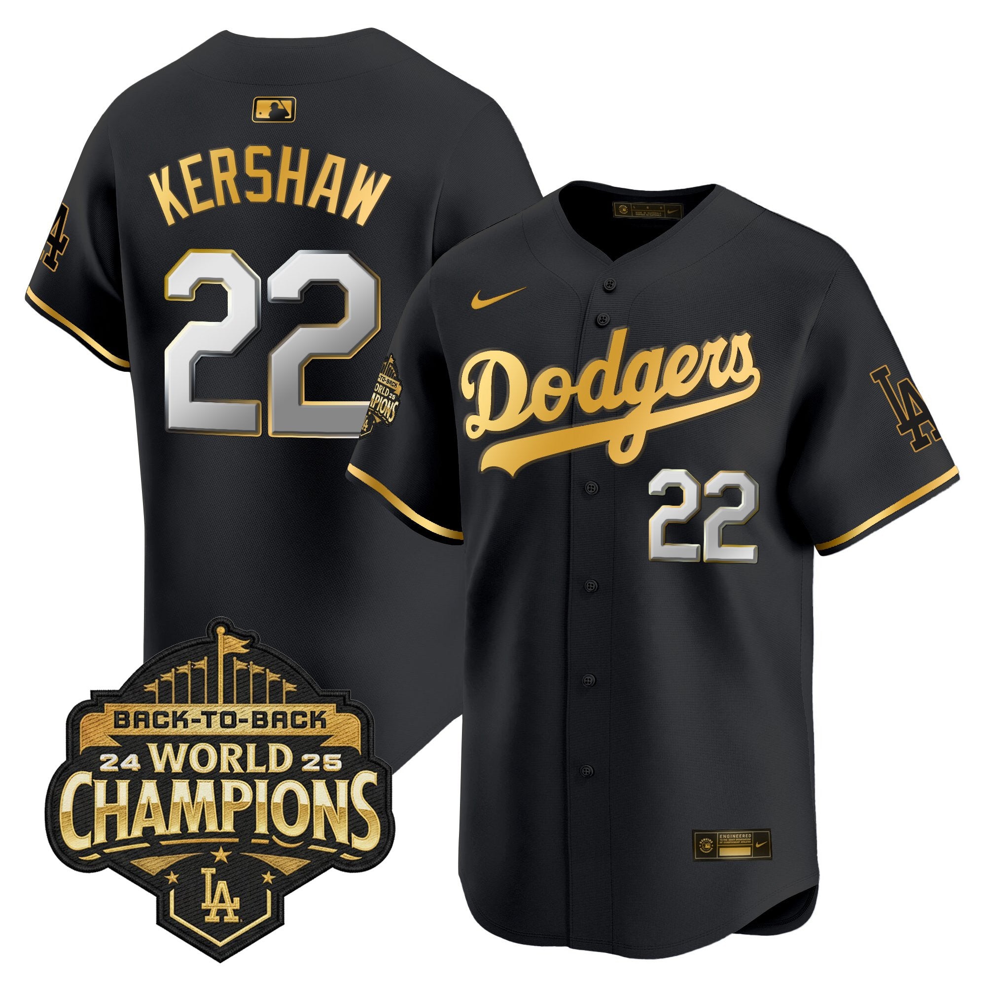 Men's Dodgers 2025 Back-To-Back Champions Vapor Premier Limited Jersey - All Stitched