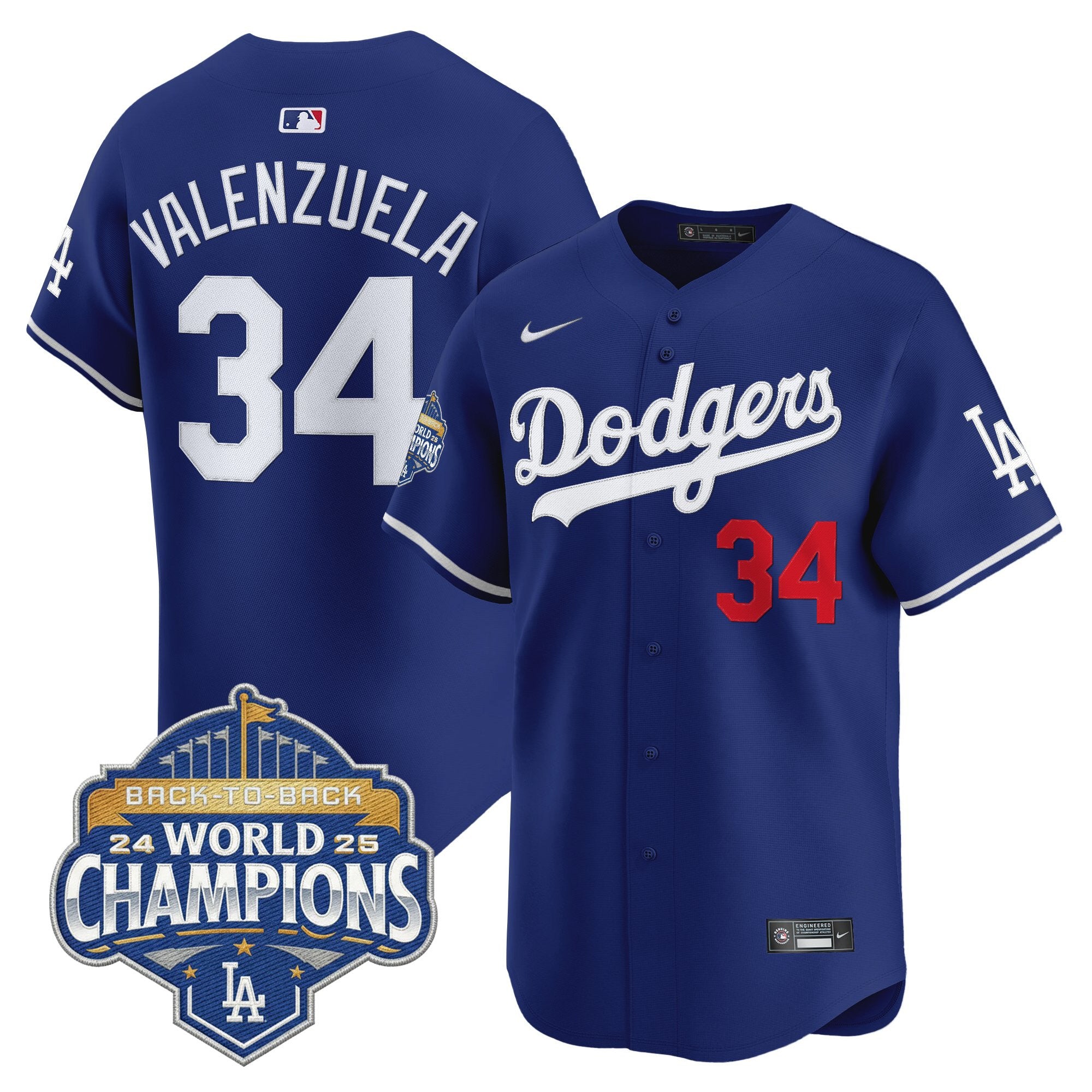 Men's Dodgers 2025 Back-To-Back Champions Vapor Premier Limited Jersey - All Stitched