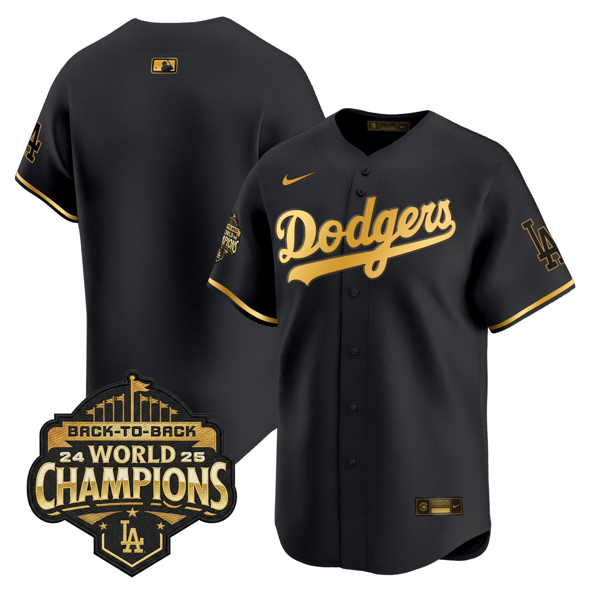 Men's Dodgers 2025 Back-To-Back Champions Vapor Premier Limited Jersey - All Stitched