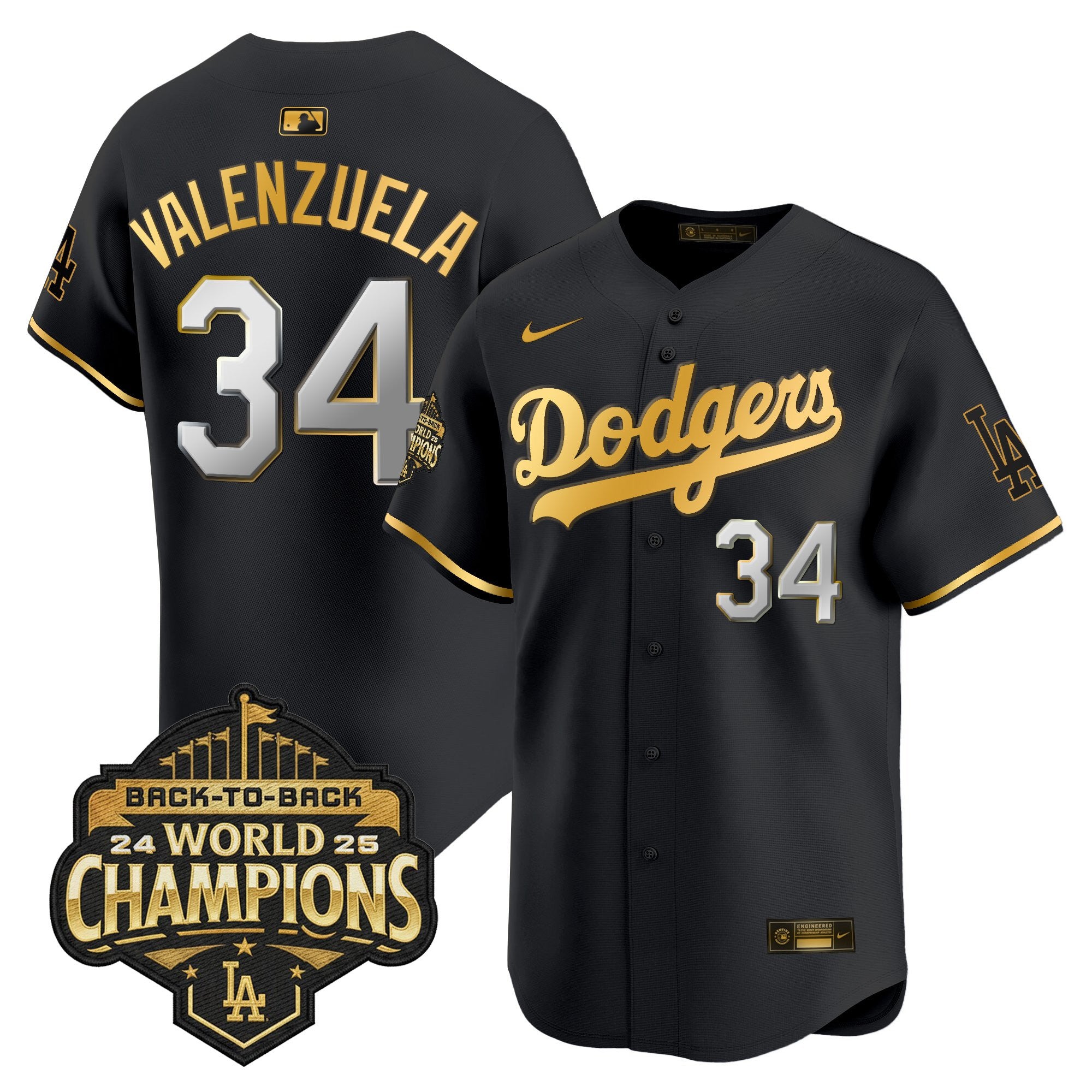 Men's Dodgers 2025 Back-To-Back Champions Vapor Premier Limited Jersey - All Stitched