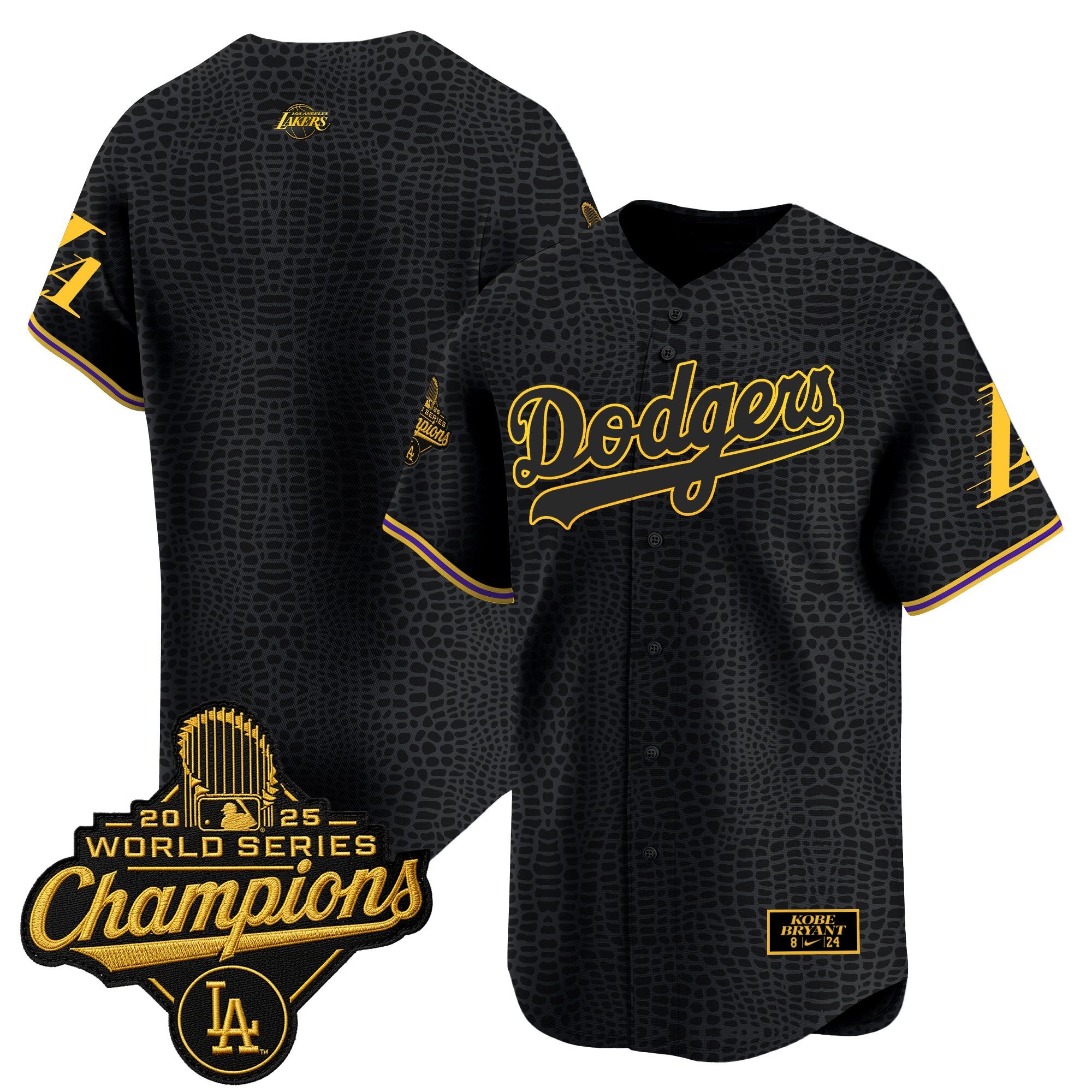 Men's Dodgers 2025 World Series Champions Mamba Vapor Premier Limited Jersey - All Stitched
