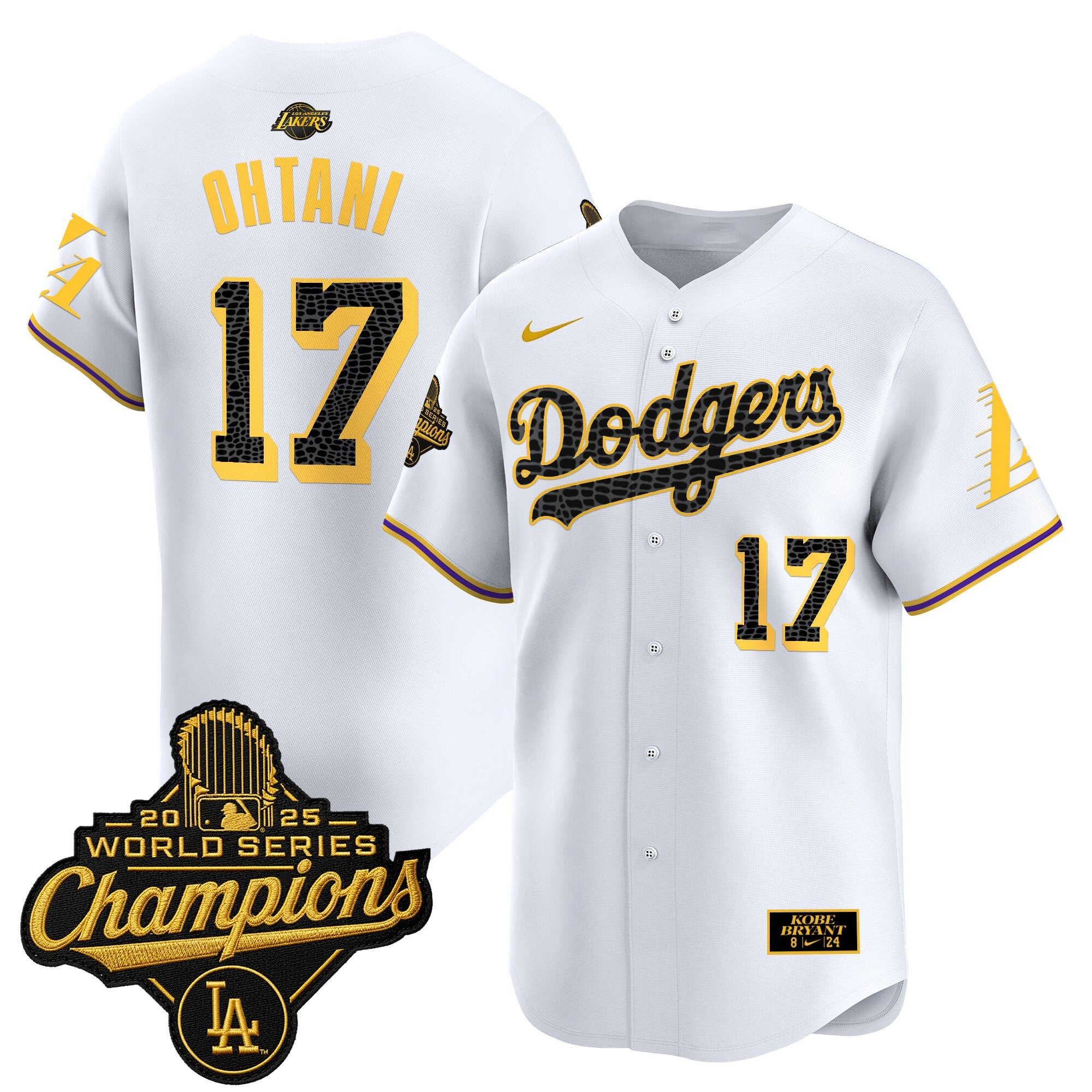 Men's Dodgers 2025 World Series Champions Mamba Vapor Premier Limited Jersey - All Stitched