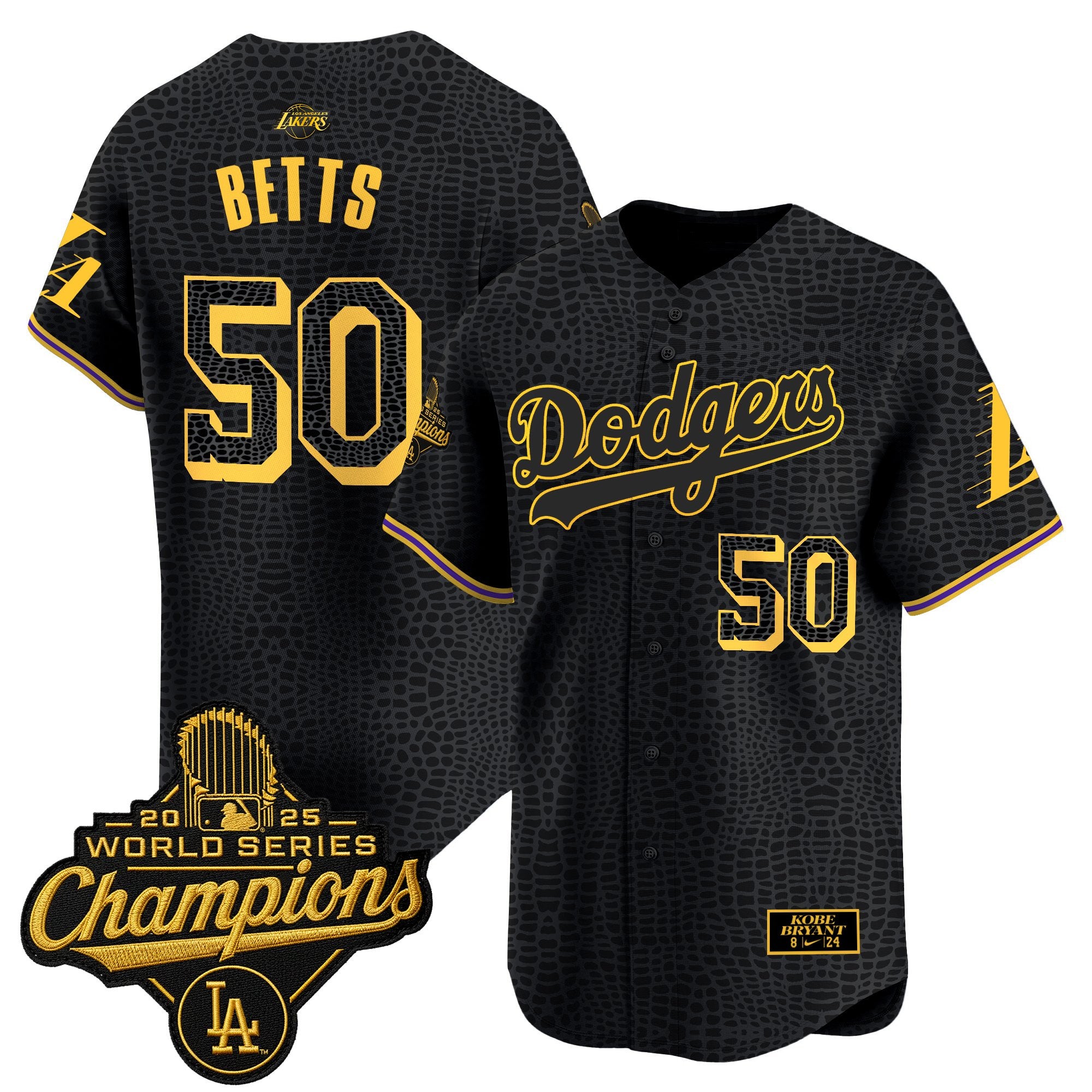 Men's Dodgers 2025 World Series Champions Mamba Vapor Premier Limited Jersey - All Stitched