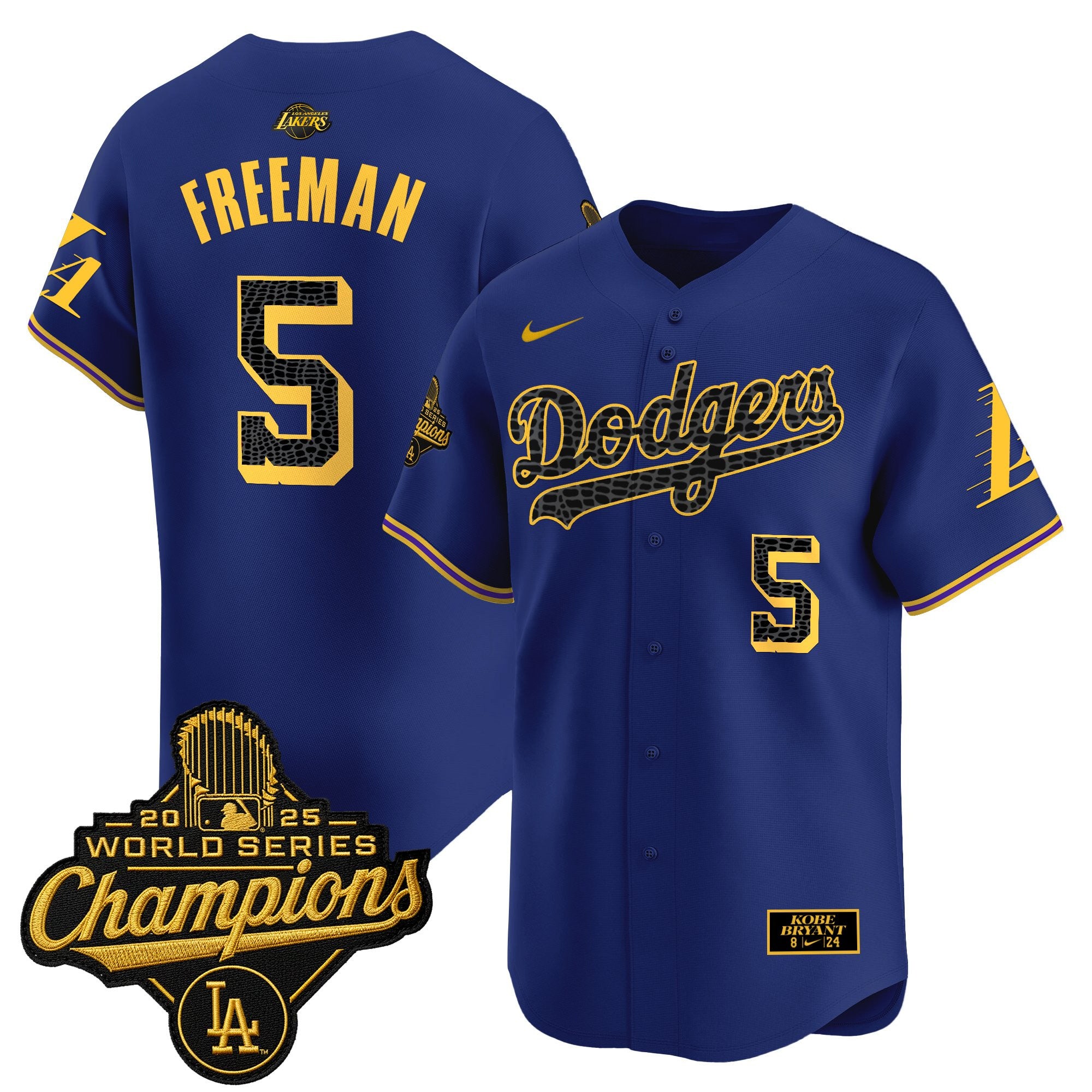 Men's Dodgers 2025 World Series Champions Mamba Vapor Premier Limited Jersey - All Stitched
