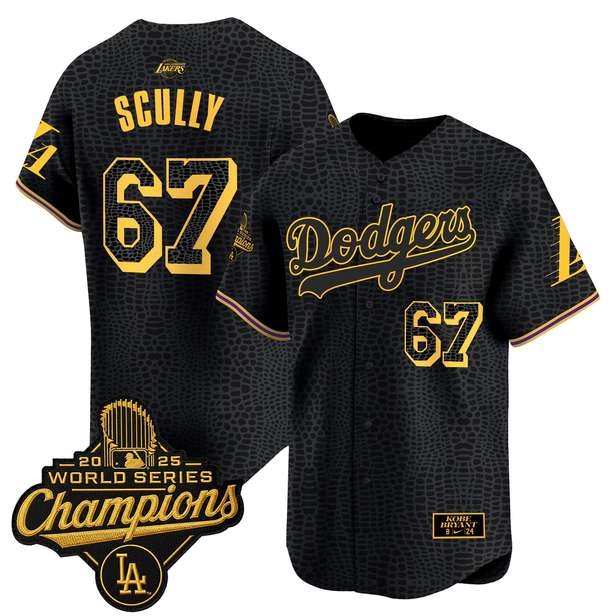 Men's Dodgers 2025 World Series Champions Mamba Vapor Premier Limited Jersey - All Stitched