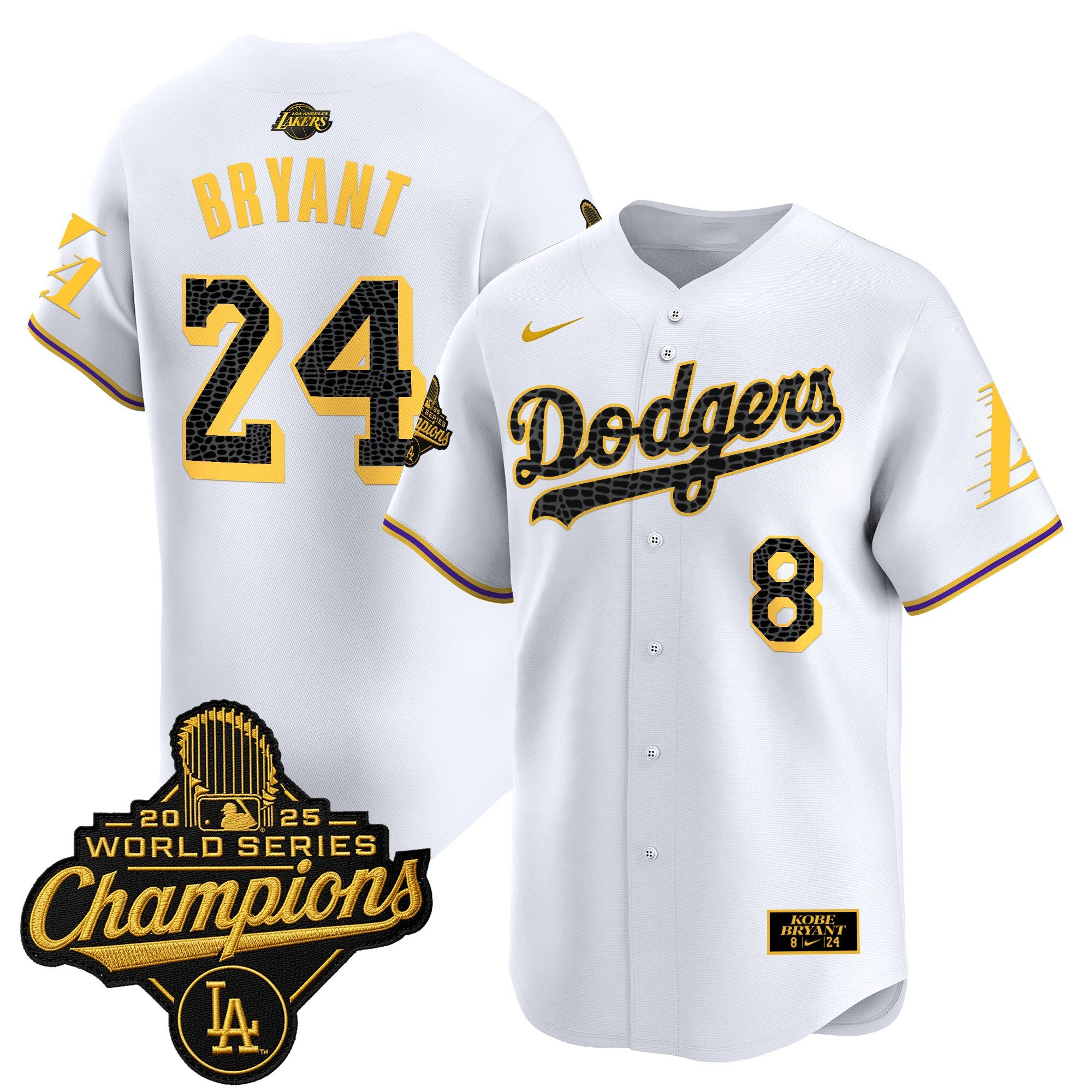 Men's Dodgers 2025 World Series Champions Mamba Vapor Premier Limited Jersey - All Stitched