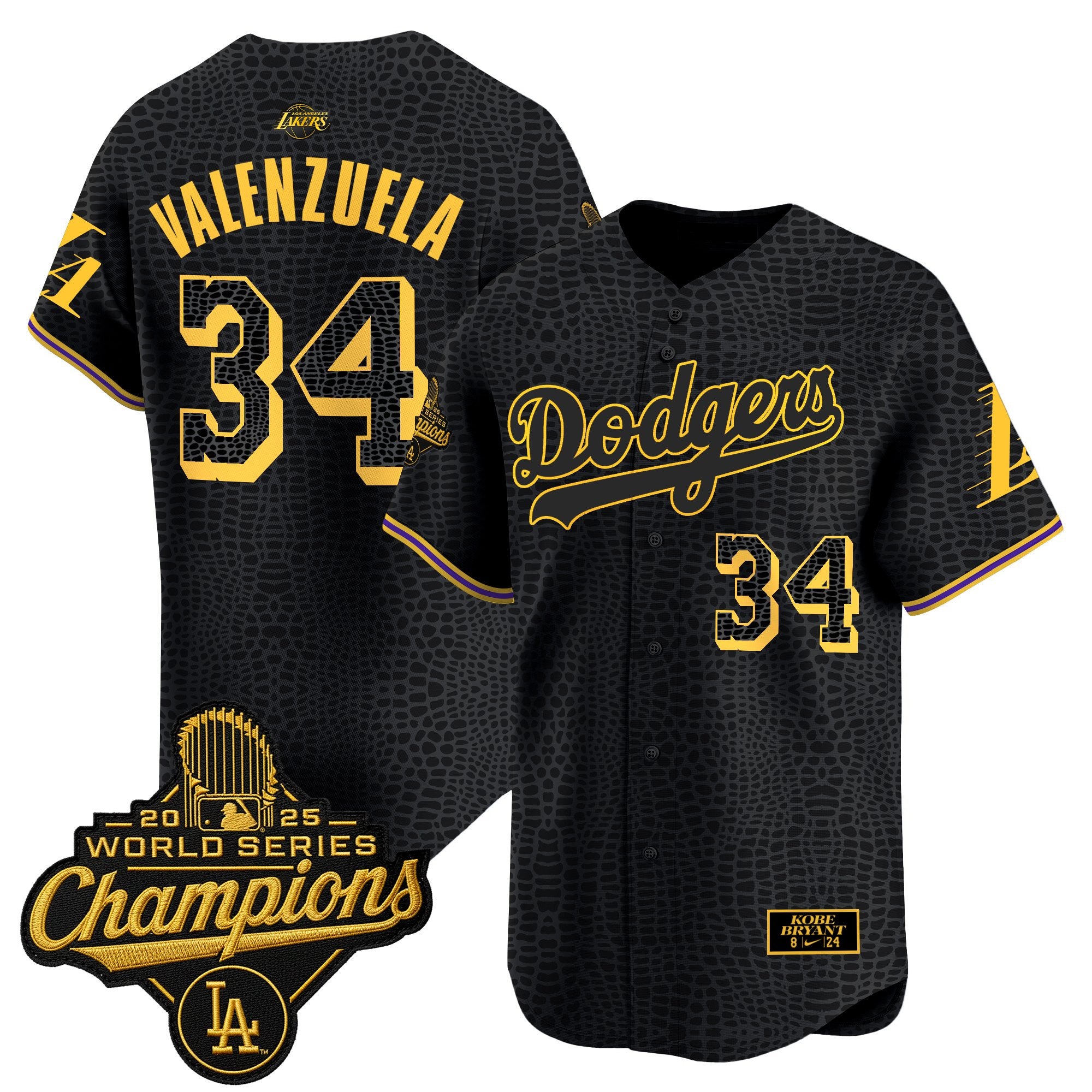 Men's Dodgers 2025 World Series Champions Mamba Vapor Premier Limited Jersey - All Stitched