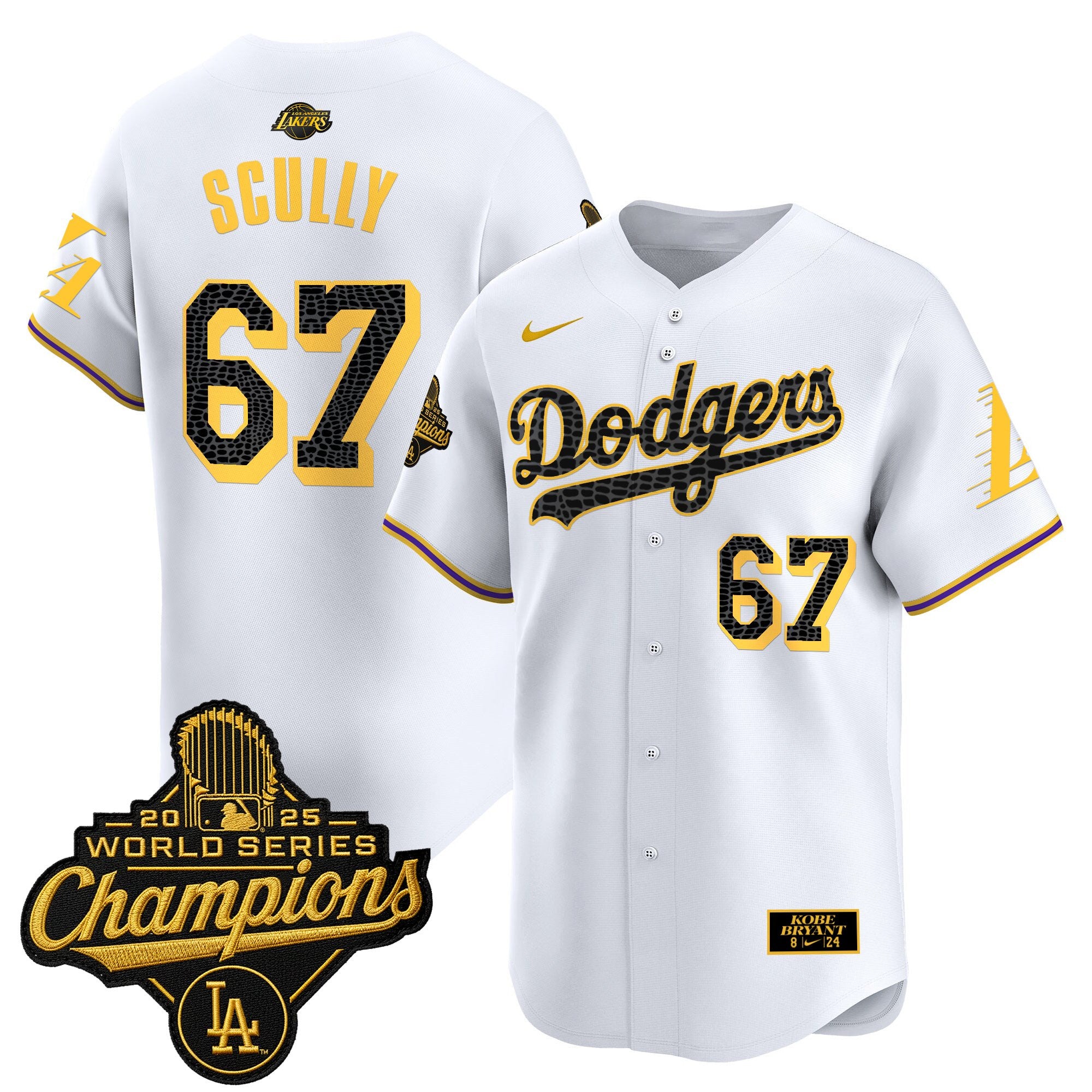 Men's Dodgers 2025 World Series Champions Mamba Vapor Premier Limited Jersey - All Stitched