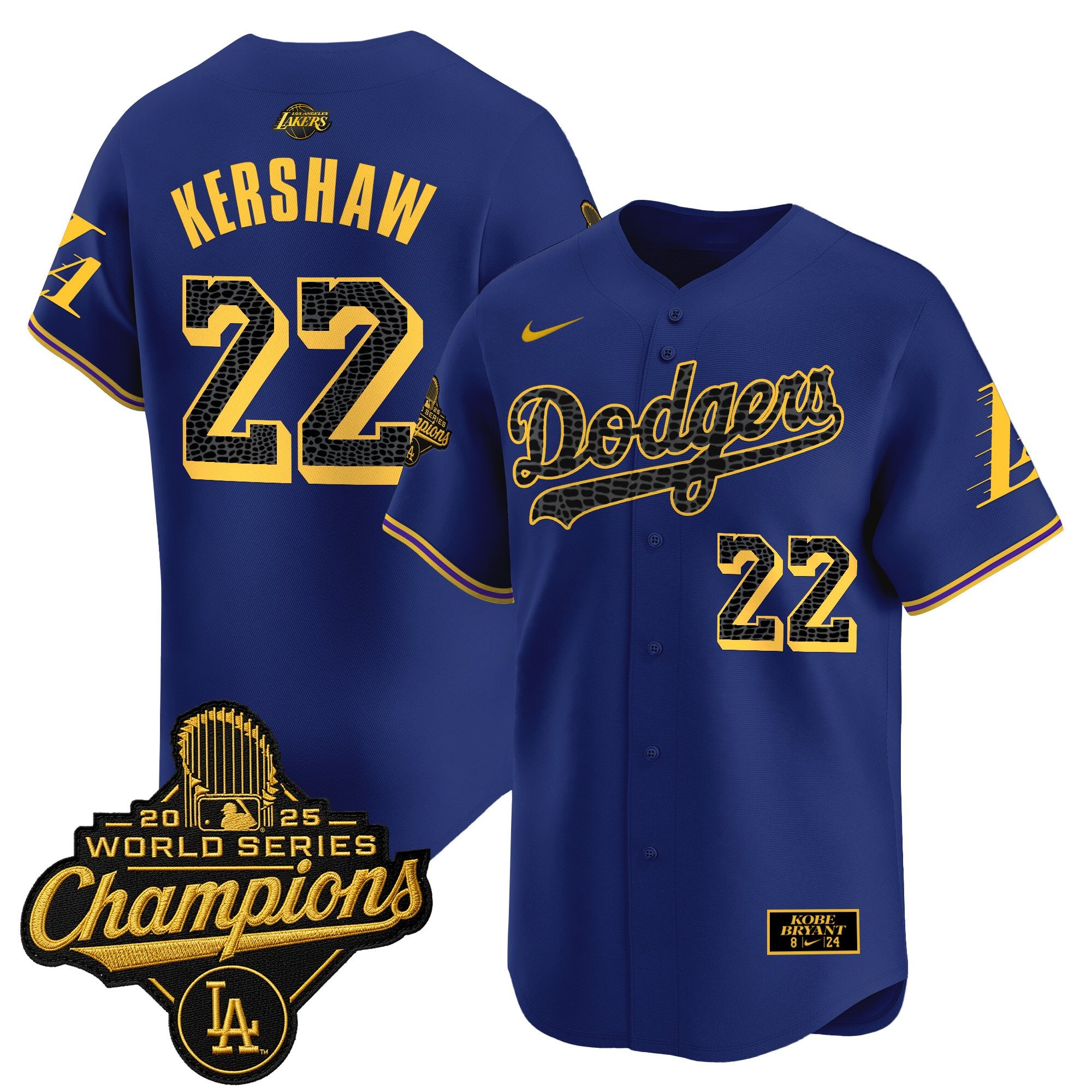 Men's Dodgers 2025 World Series Champions Mamba Vapor Premier Limited Jersey - All Stitched