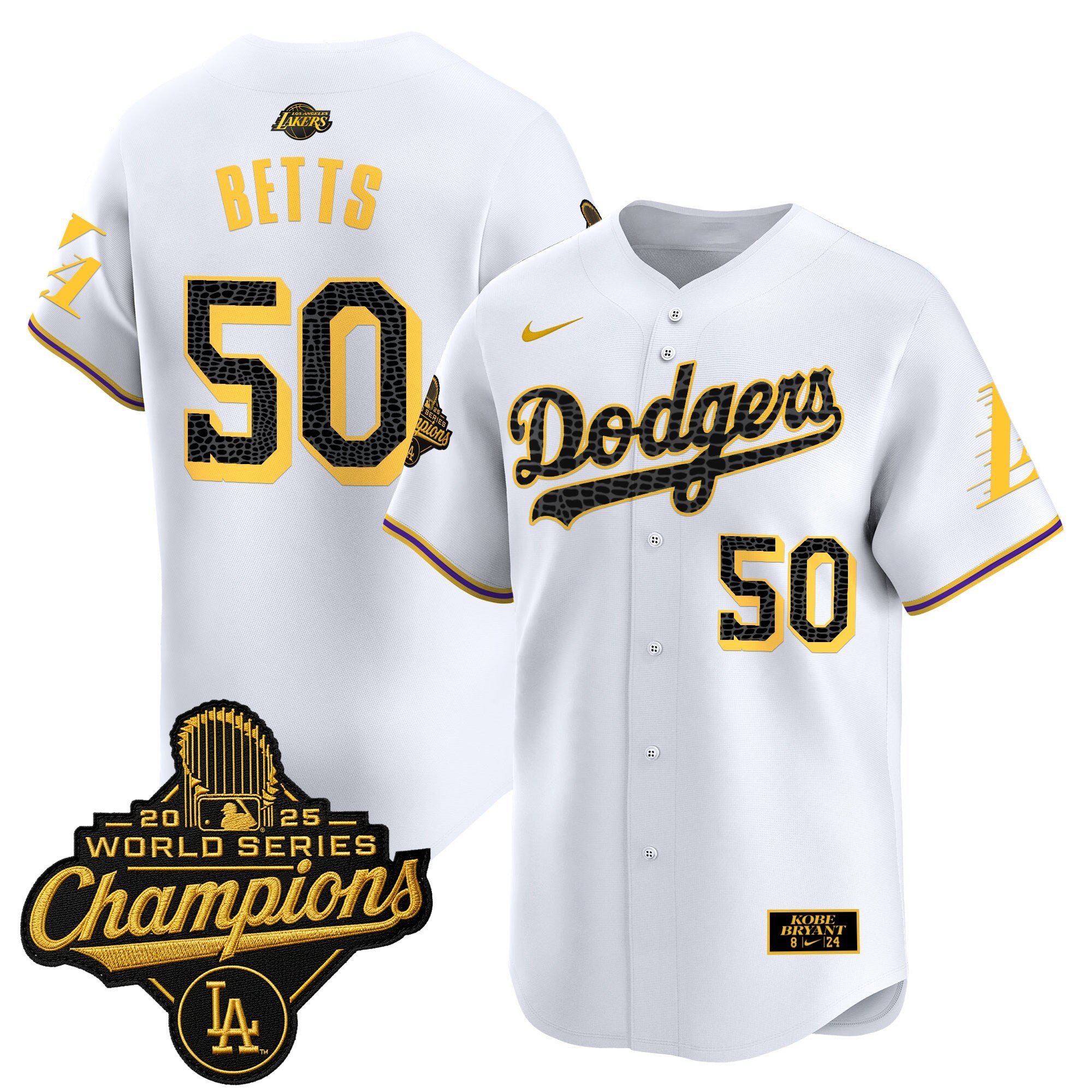 Men's Dodgers 2025 World Series Champions Mamba Vapor Premier Limited Jersey - All Stitched