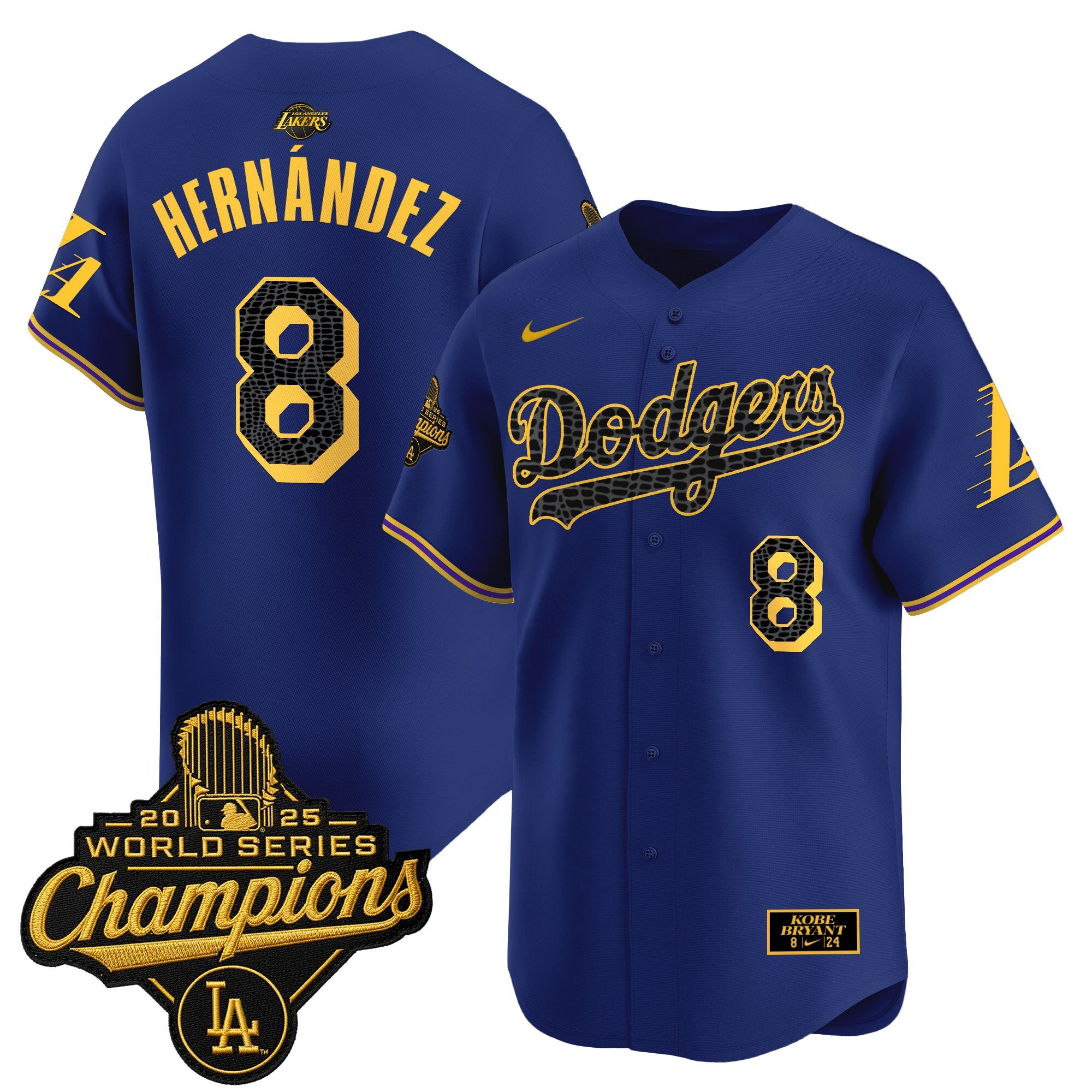 Men's Dodgers 2025 World Series Champions Mamba Vapor Premier Limited Jersey - All Stitched