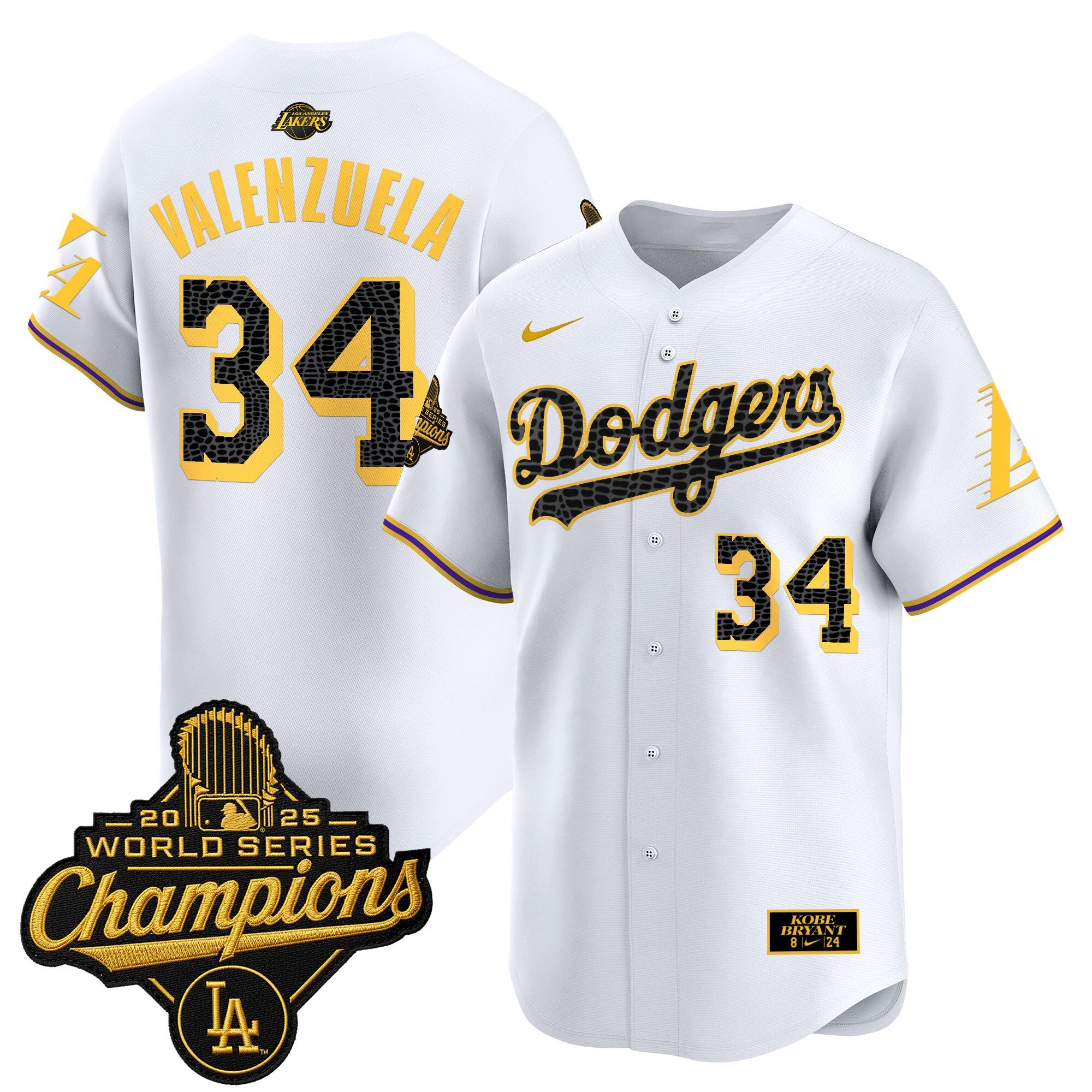 Men's Dodgers 2025 World Series Champions Mamba Vapor Premier Limited Jersey - All Stitched