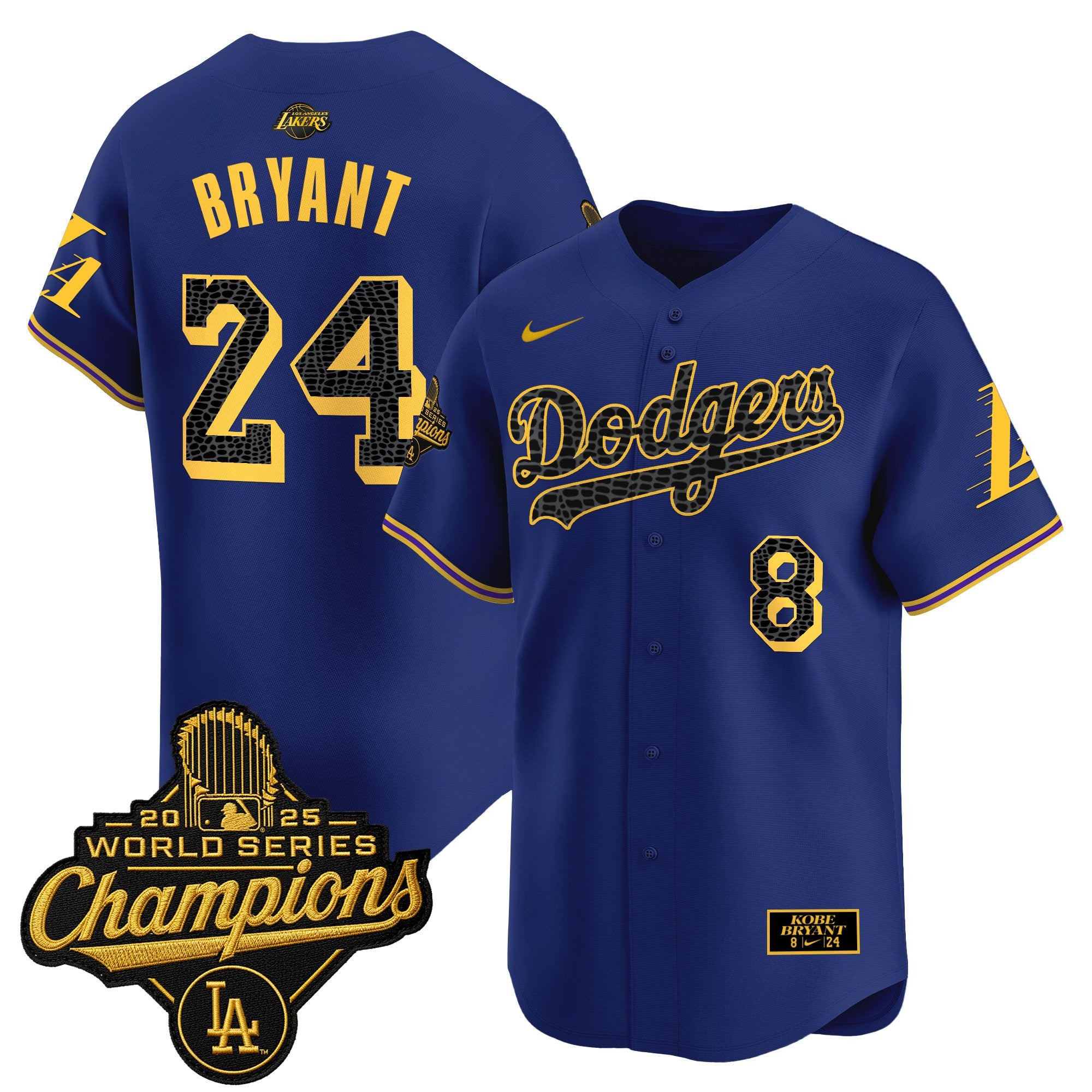 Men's Dodgers 2025 World Series Champions Mamba Vapor Premier Limited Jersey - All Stitched