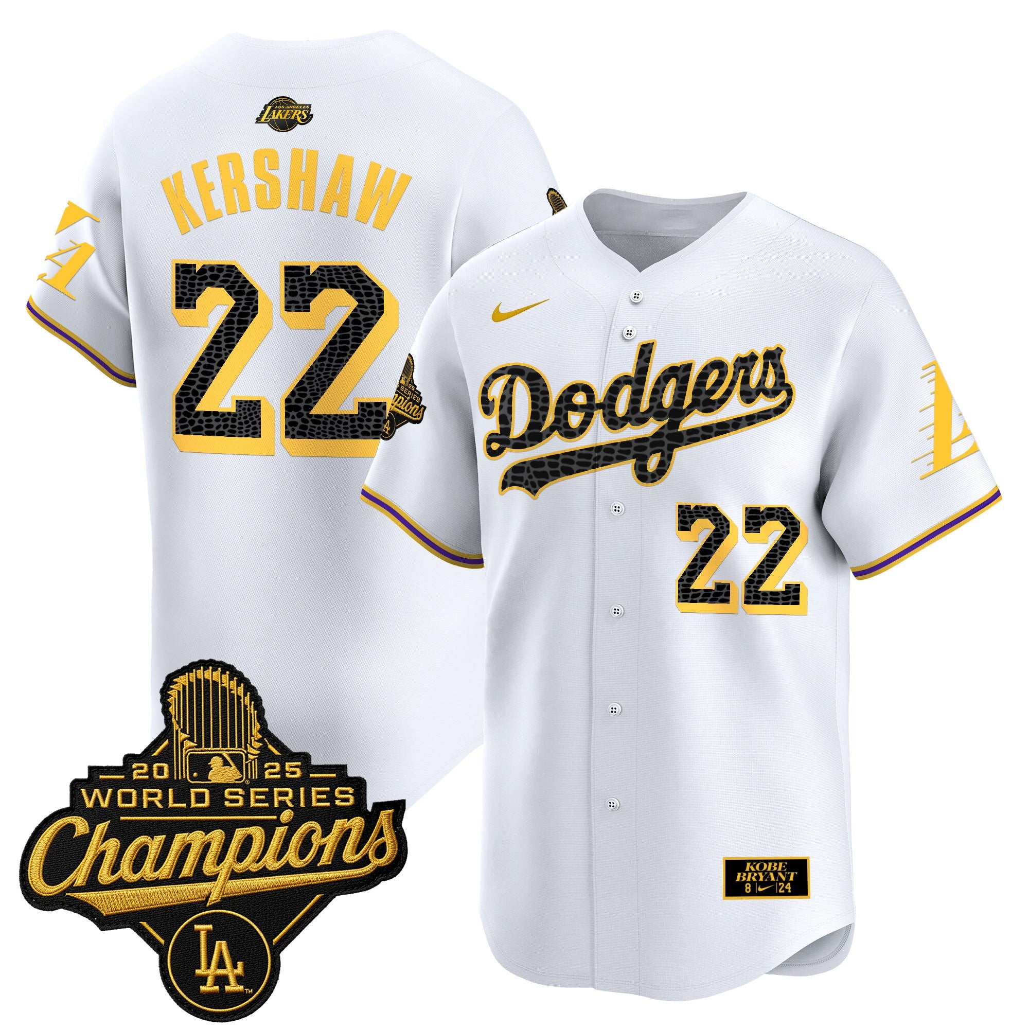 Men's Dodgers 2025 World Series Champions Mamba Vapor Premier Limited Jersey - All Stitched