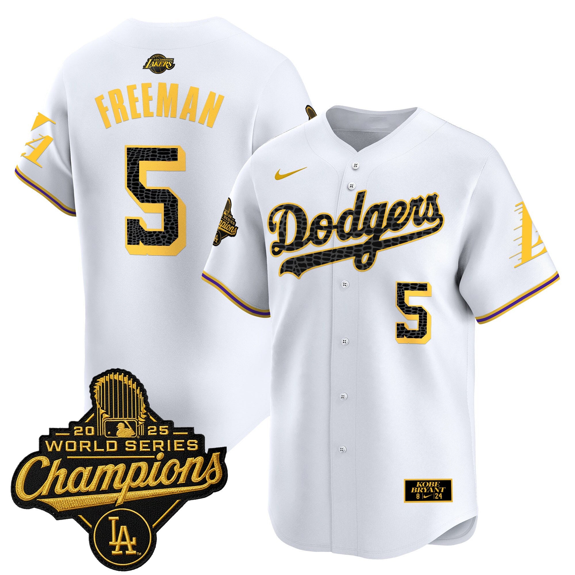 Men's Dodgers 2025 World Series Champions Mamba Vapor Premier Limited Jersey - All Stitched