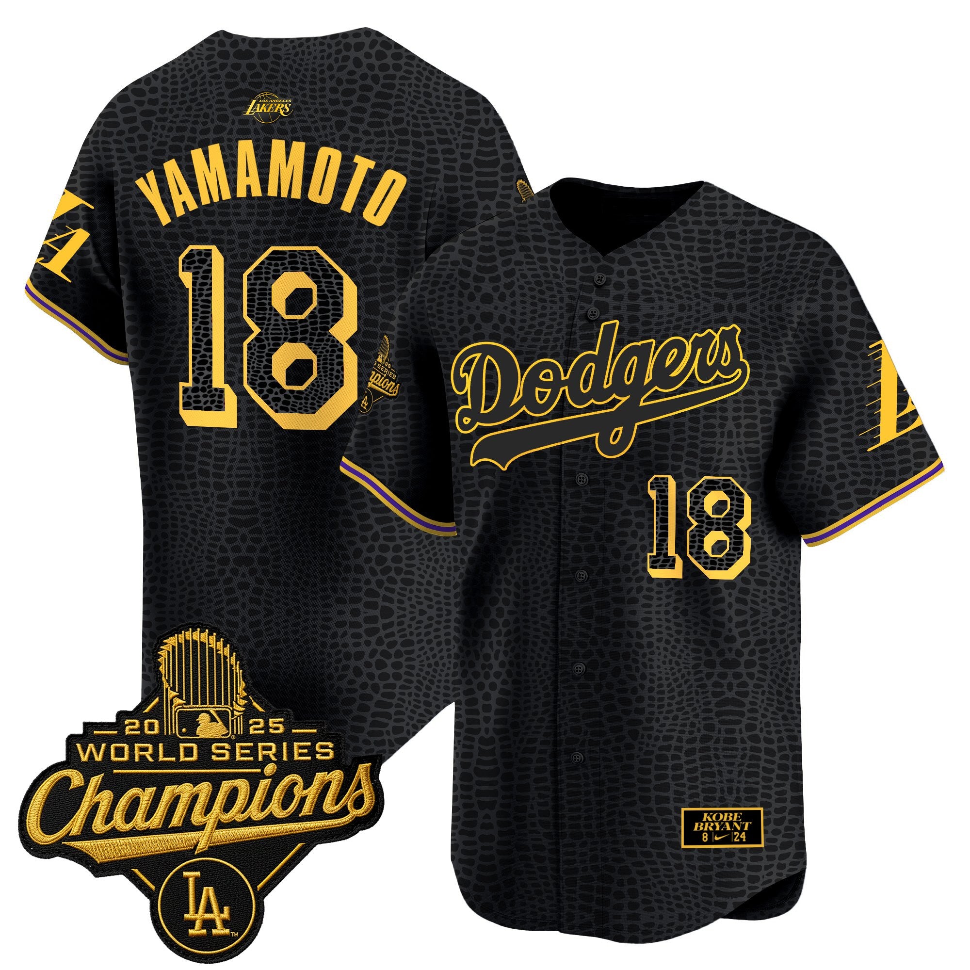 Men's Dodgers 2025 World Series Champions Mamba Vapor Premier Limited Jersey - All Stitched
