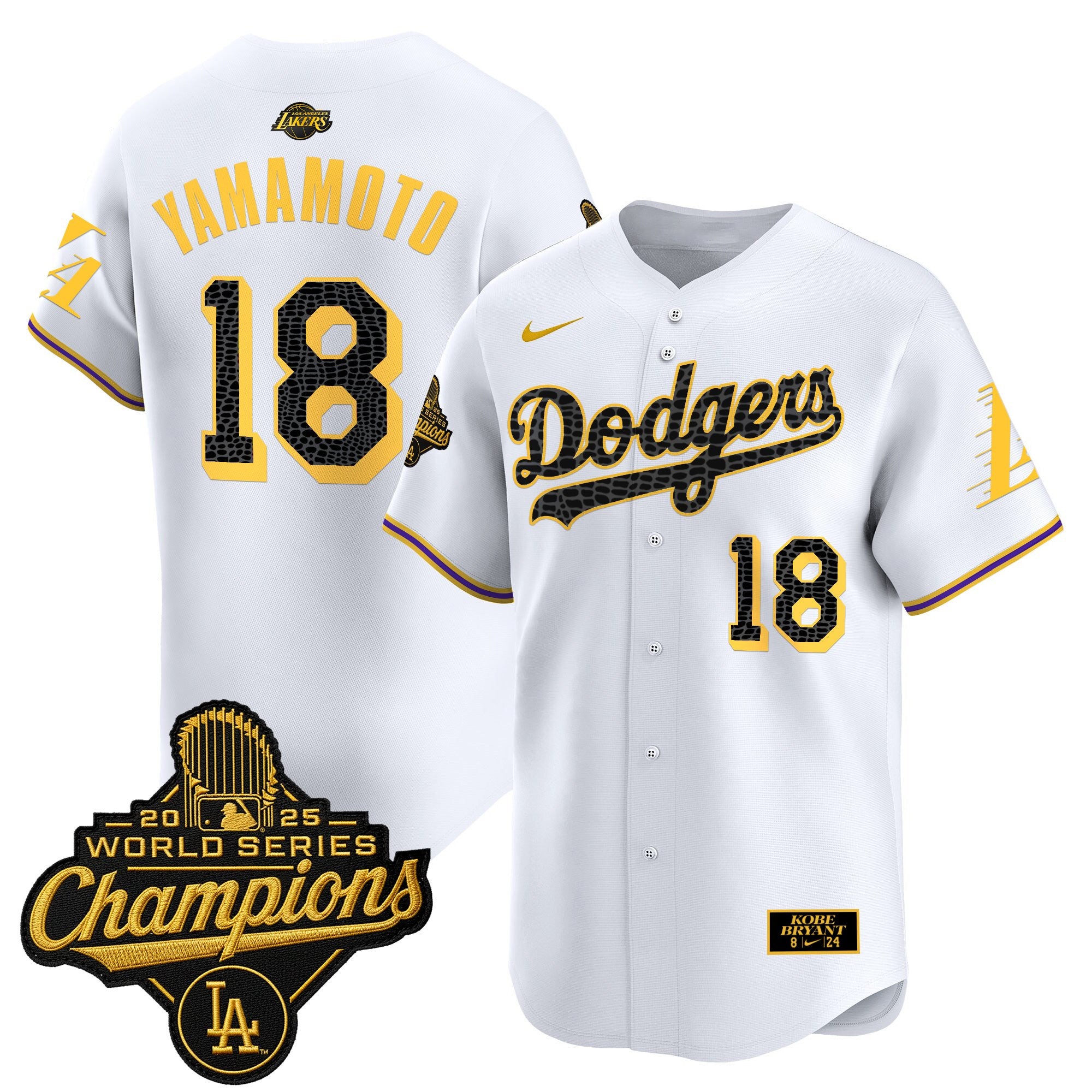 Men's Dodgers 2025 World Series Champions Mamba Vapor Premier Limited Jersey - All Stitched
