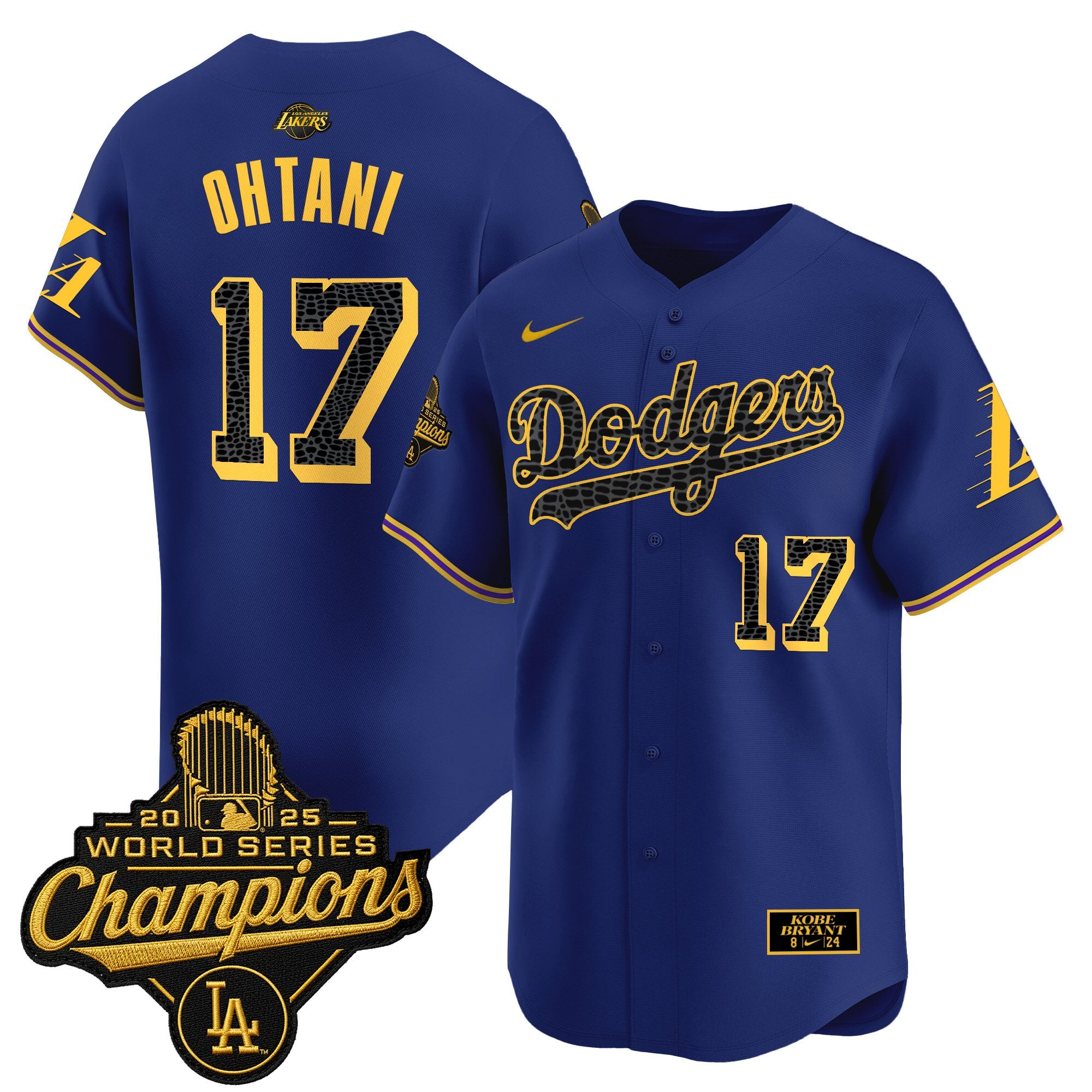 Men's Dodgers 2025 World Series Champions Mamba Vapor Premier Limited Jersey - All Stitched