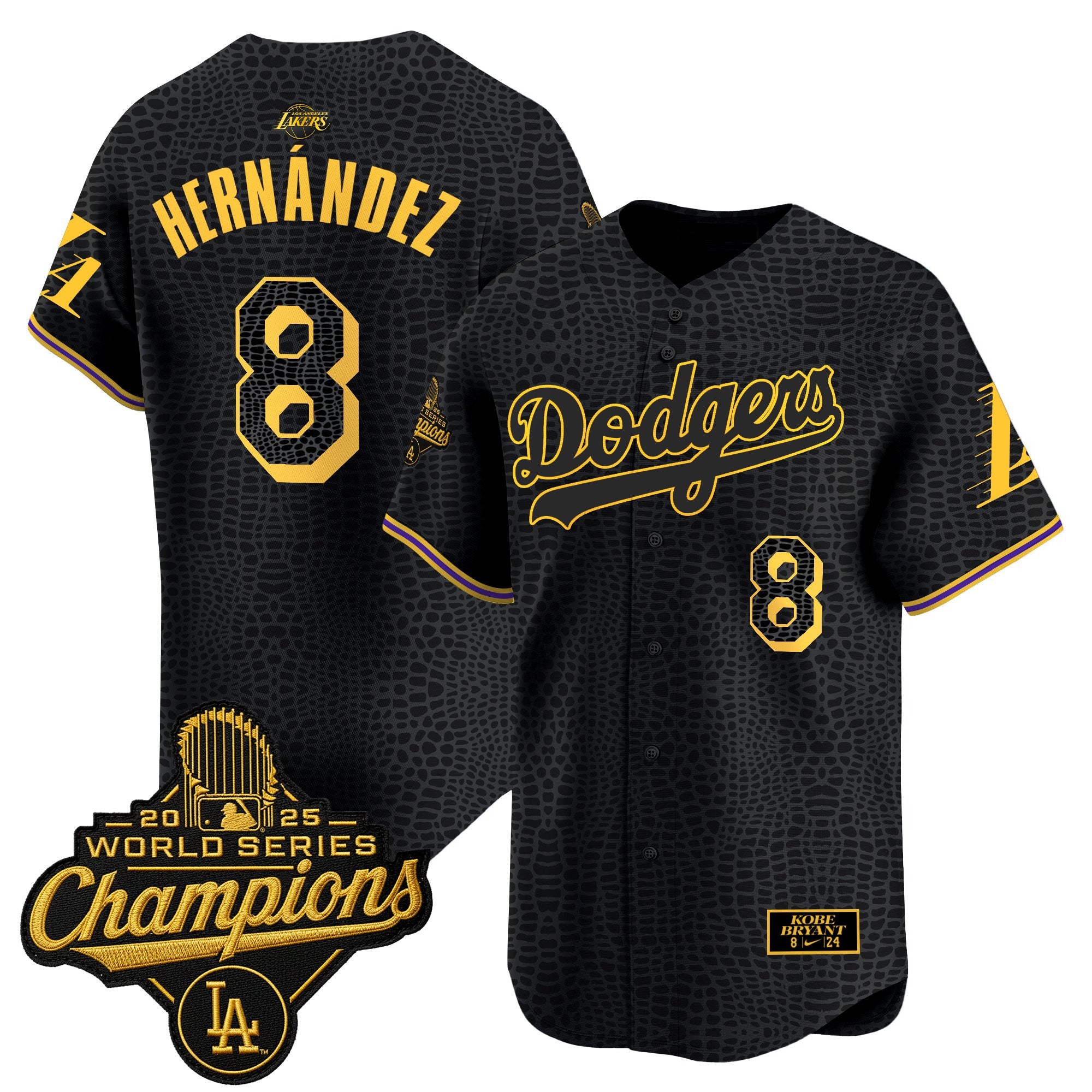 Men's Dodgers 2025 World Series Champions Mamba Vapor Premier Limited Jersey - All Stitched