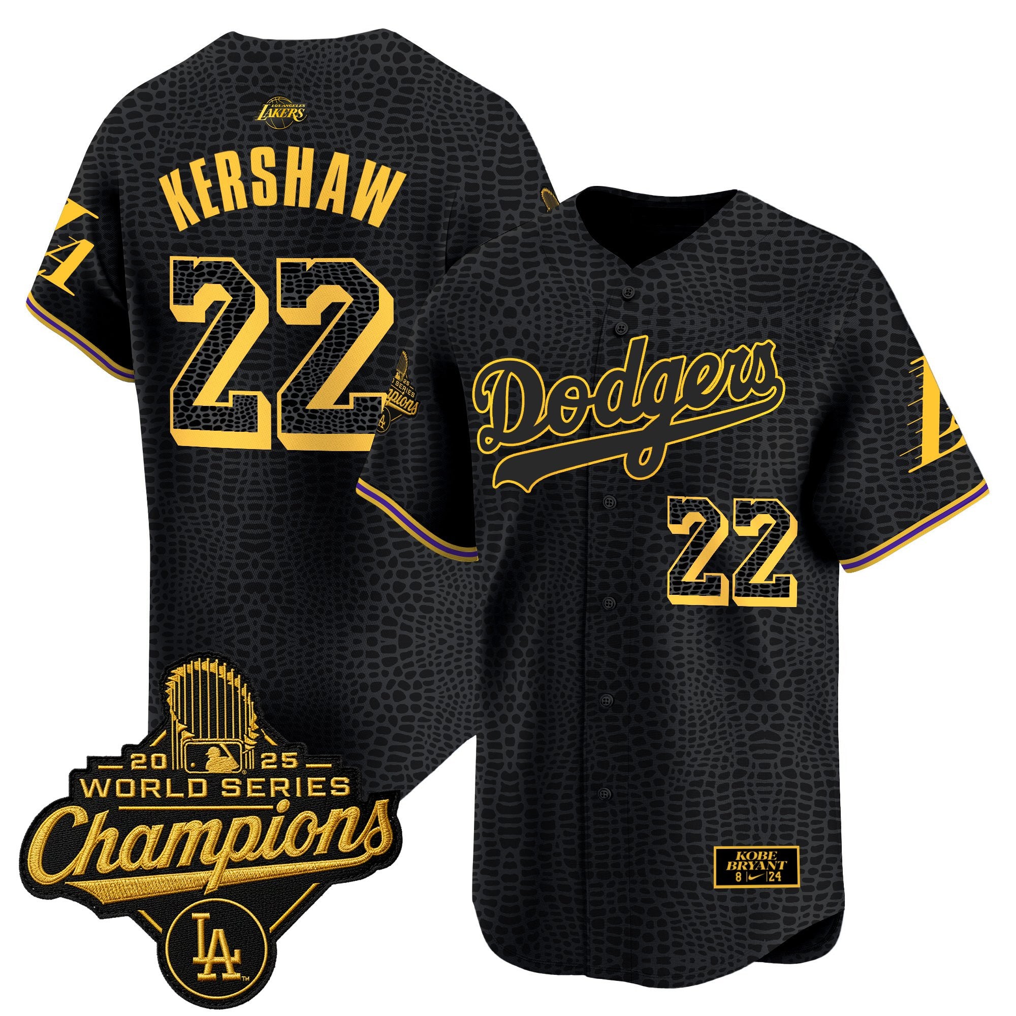 Men's Dodgers 2025 World Series Champions Mamba Vapor Premier Limited Jersey - All Stitched