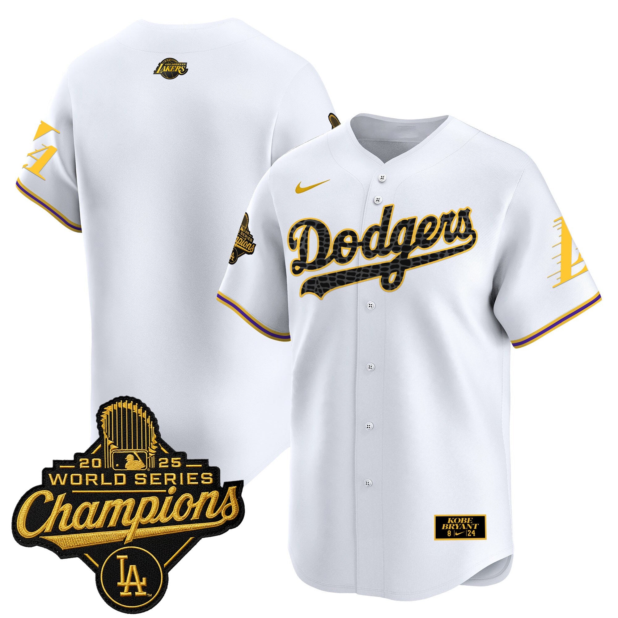 Men's Dodgers 2025 World Series Champions Mamba Vapor Premier Limited Jersey - All Stitched