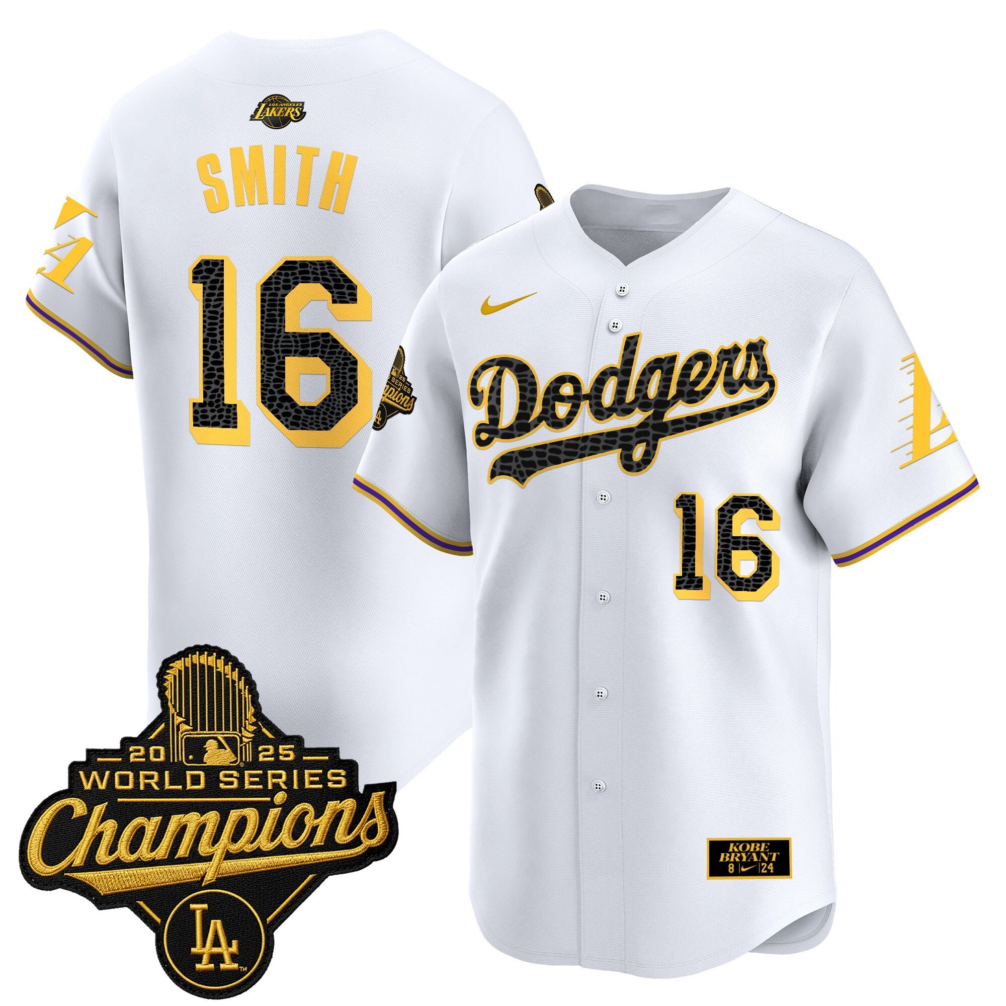 Men's Dodgers 2025 World Series Champions Mamba Vapor Premier Limited Jersey - All Stitched