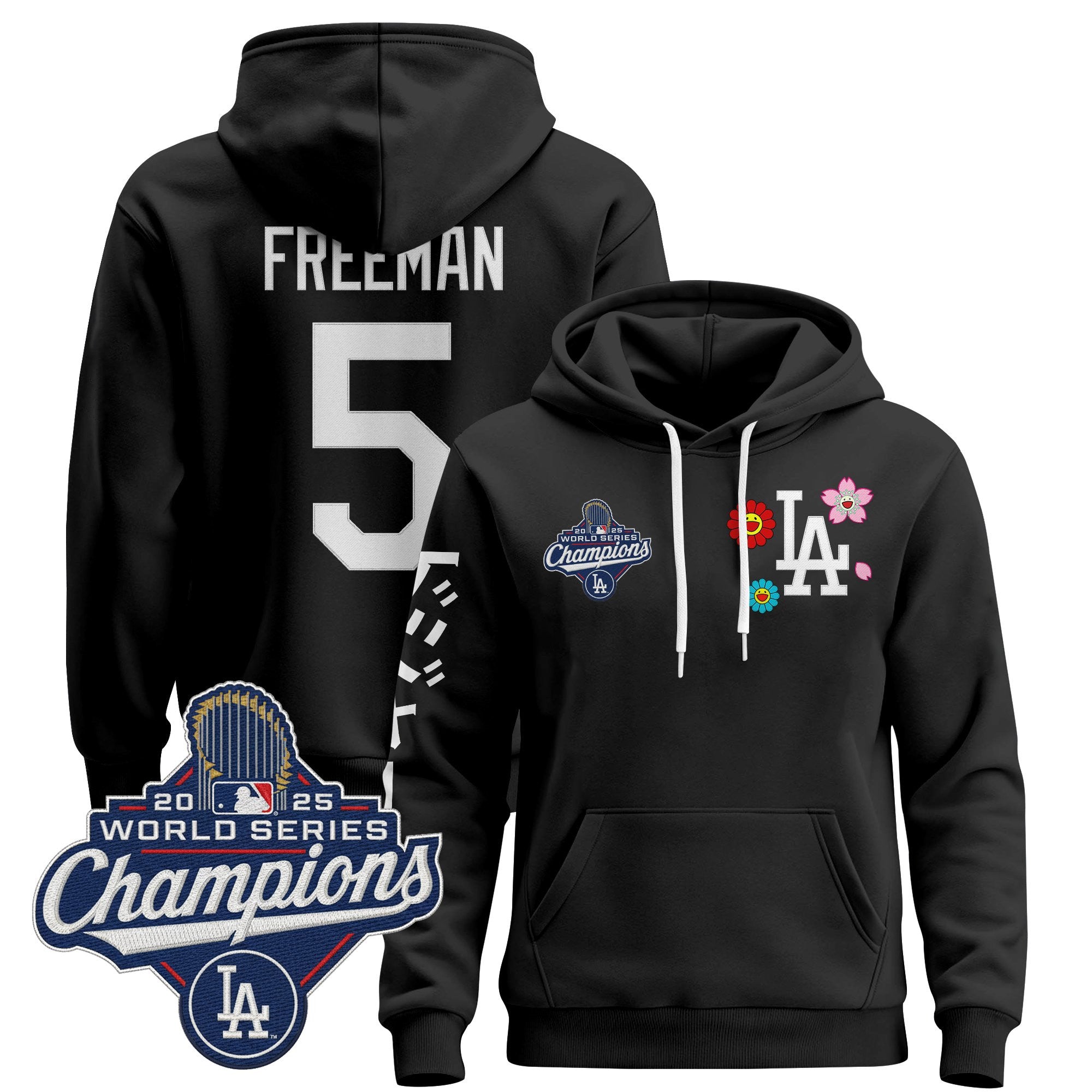Men's Los Angeles Dodgers x Takashi Murakami Pullover Hoodie - 2025 World Series Champions Patch - Stitched