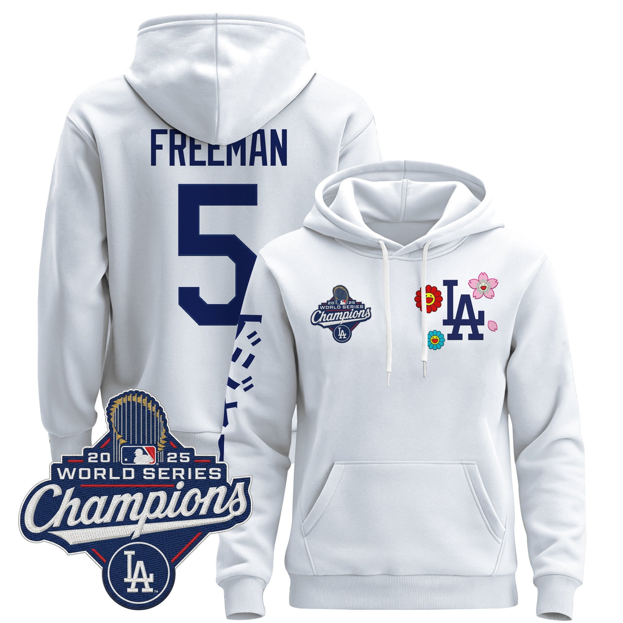 Men's Los Angeles Dodgers x Takashi Murakami Pullover Hoodie - 2025 World Series Champions Patch - Stitched