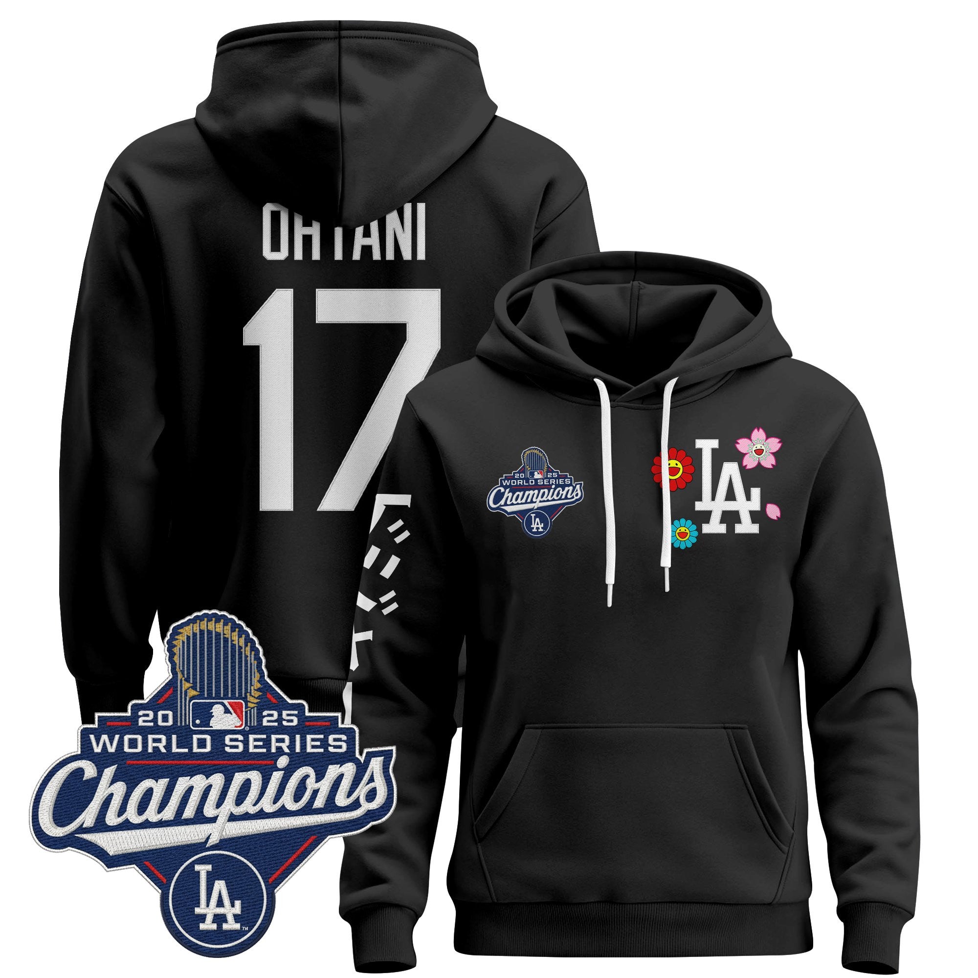 Men's Los Angeles Dodgers x Takashi Murakami Pullover Hoodie - 2025 World Series Champions Patch - Stitched