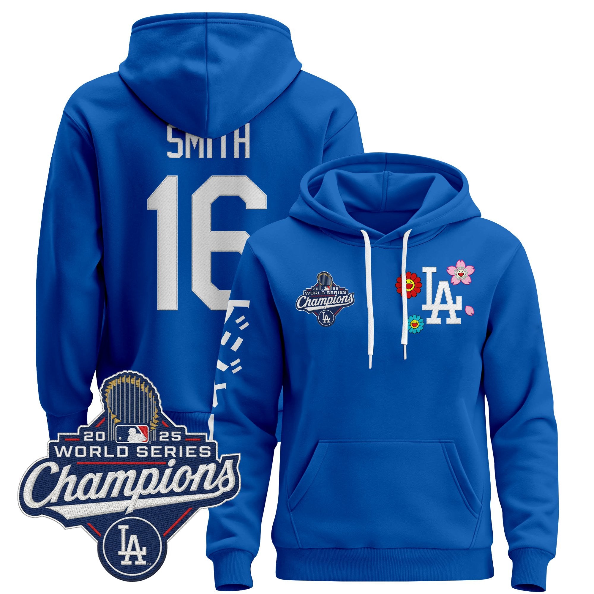 Men's Los Angeles Dodgers x Takashi Murakami Pullover Hoodie - 2025 World Series Champions Patch - Stitched