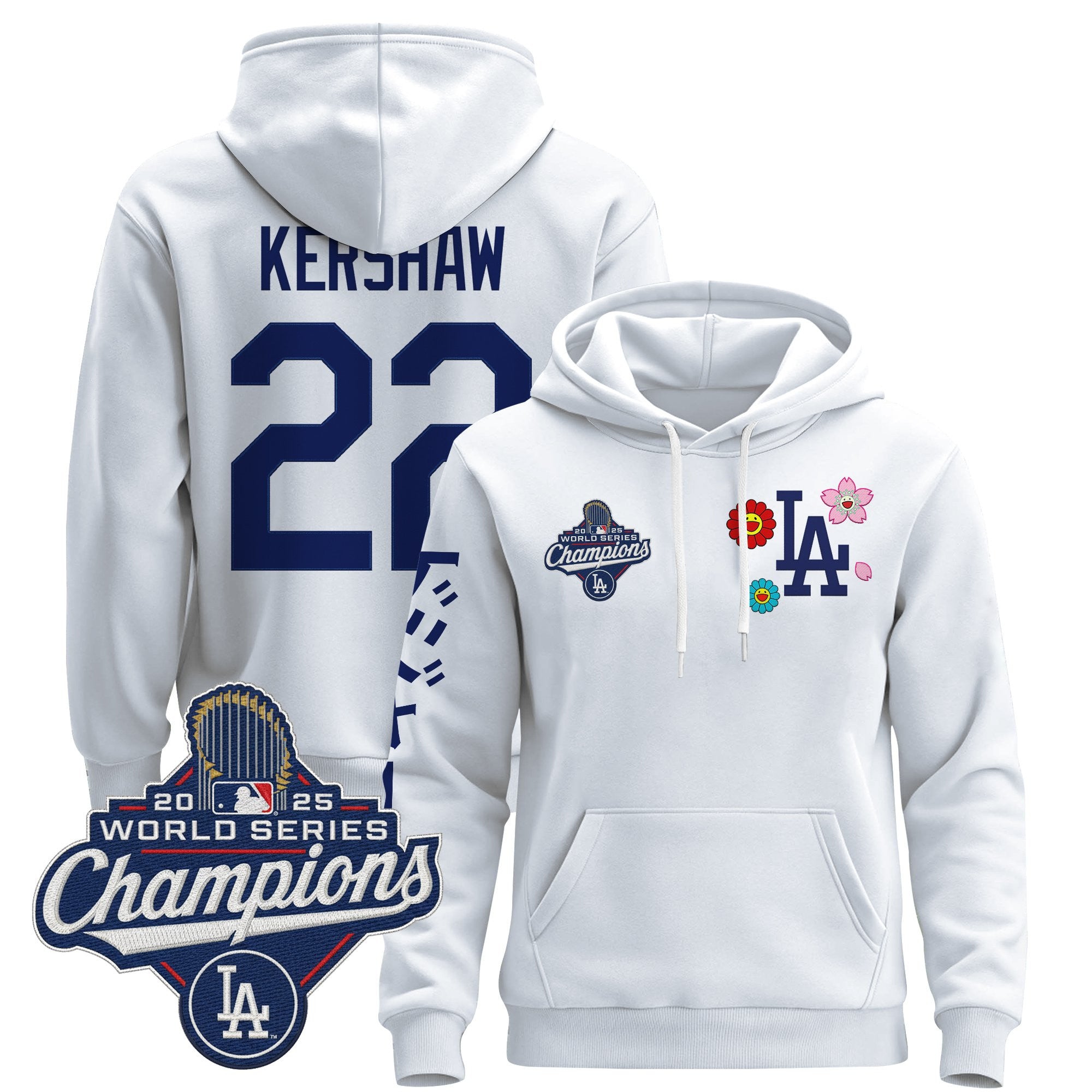Men's Los Angeles Dodgers x Takashi Murakami Pullover Hoodie - 2025 World Series Champions Patch - Stitched