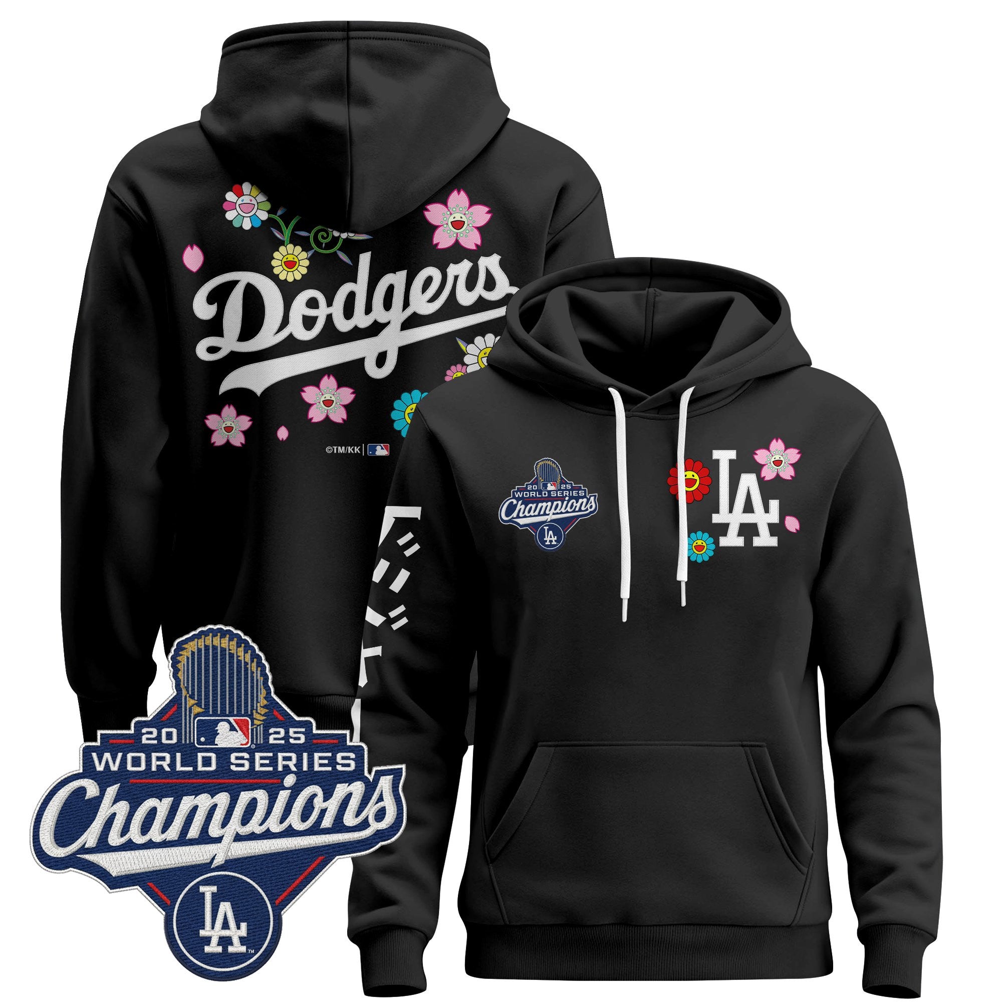Men's Los Angeles Dodgers x Takashi Murakami Pullover Hoodie - 2025 World Series Champions Patch - Stitched