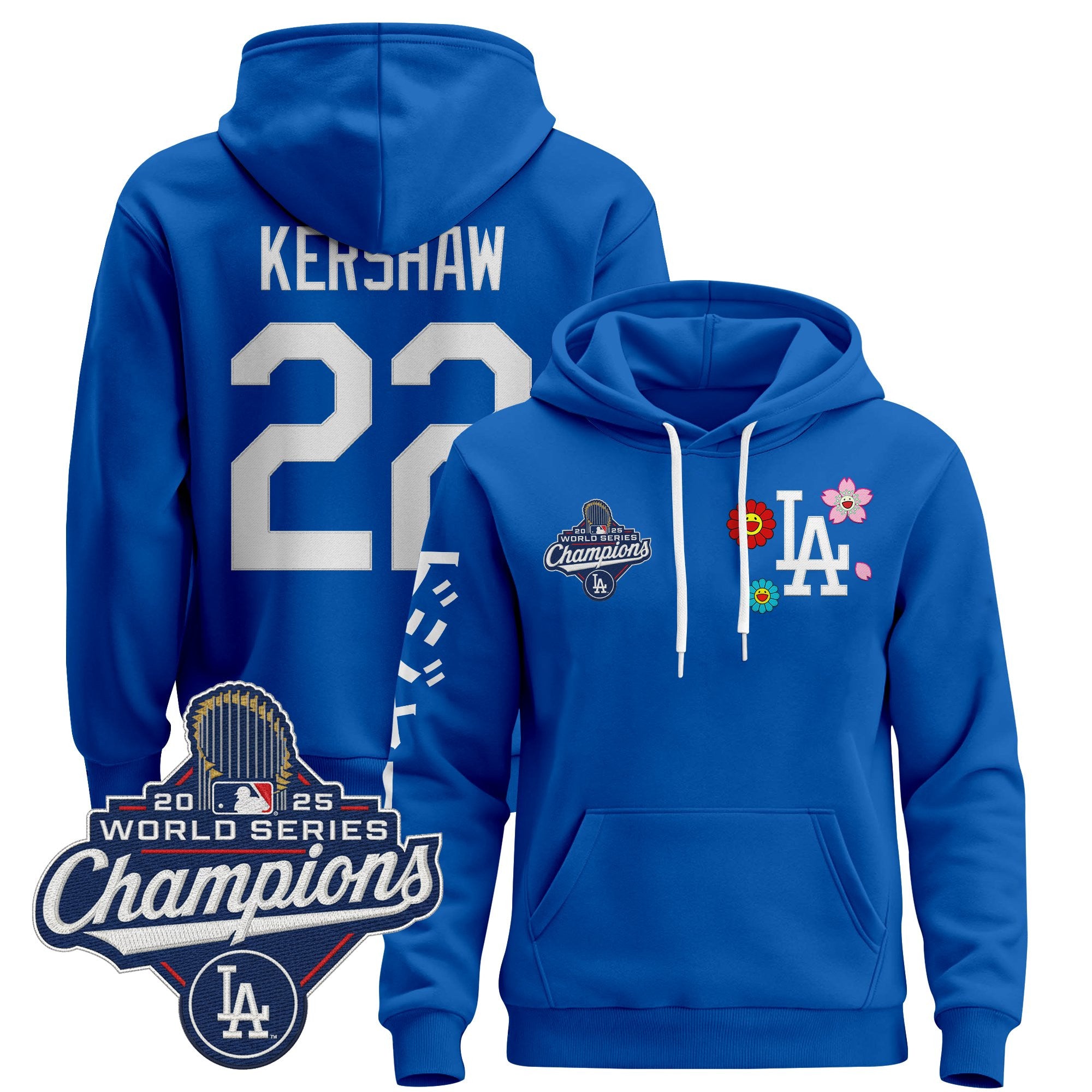 Men's Los Angeles Dodgers x Takashi Murakami Pullover Hoodie - 2025 World Series Champions Patch - Stitched