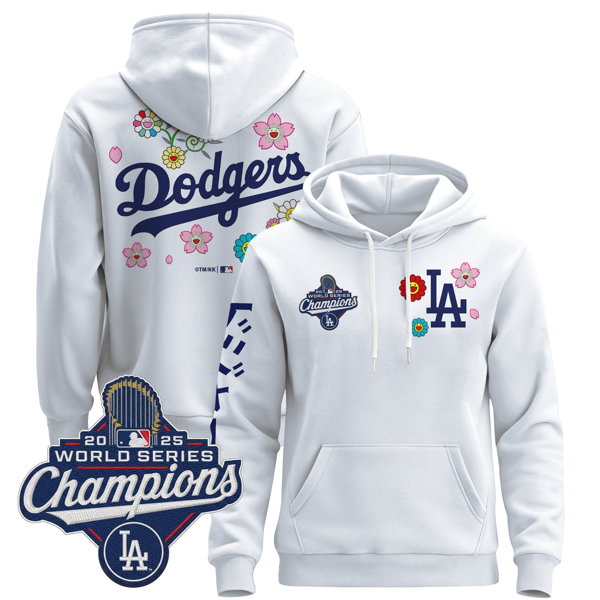 Men's Los Angeles Dodgers x Takashi Murakami Pullover Hoodie - 2025 World Series Champions Patch - Stitched