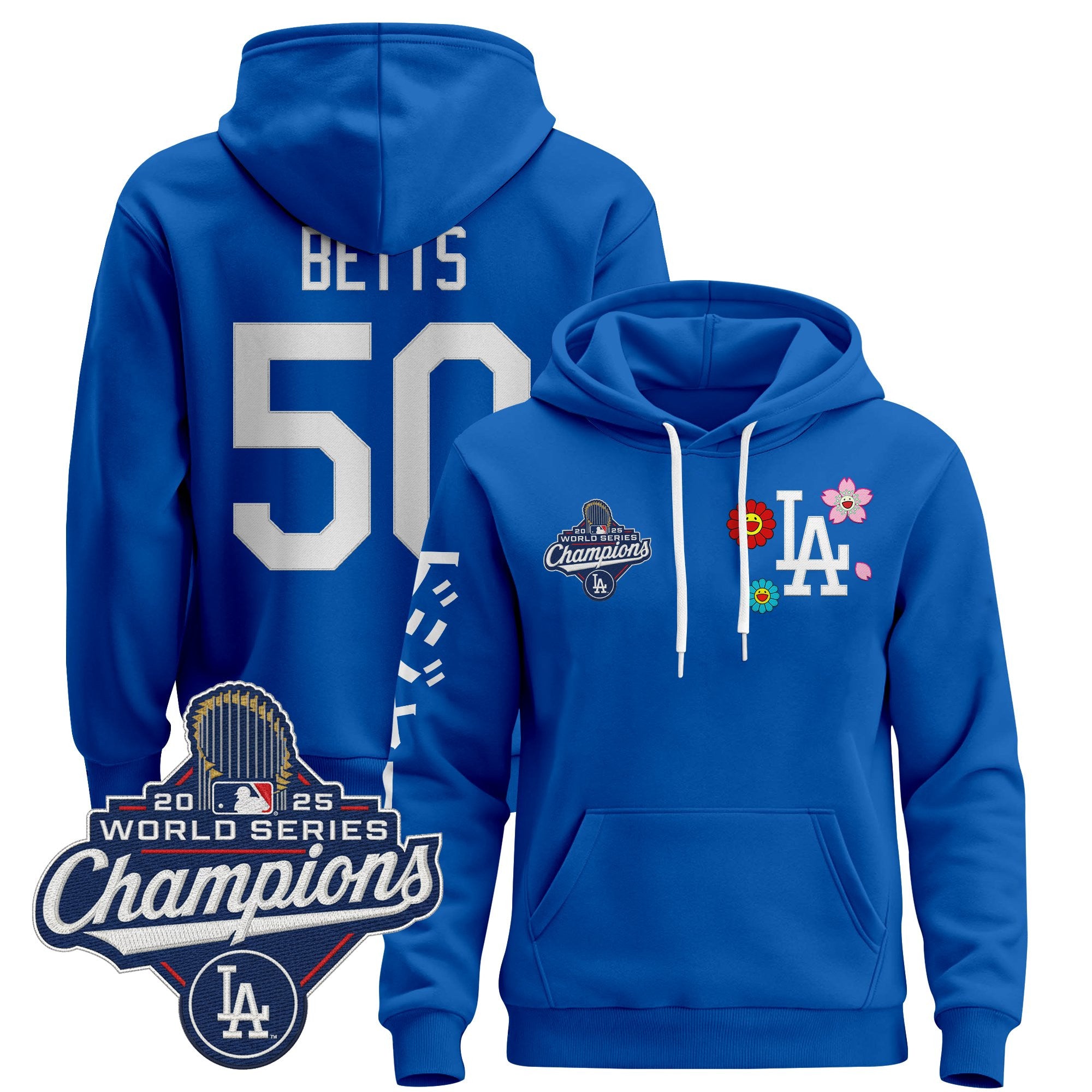 Men's Los Angeles Dodgers x Takashi Murakami Pullover Hoodie - 2025 World Series Champions Patch - Stitched
