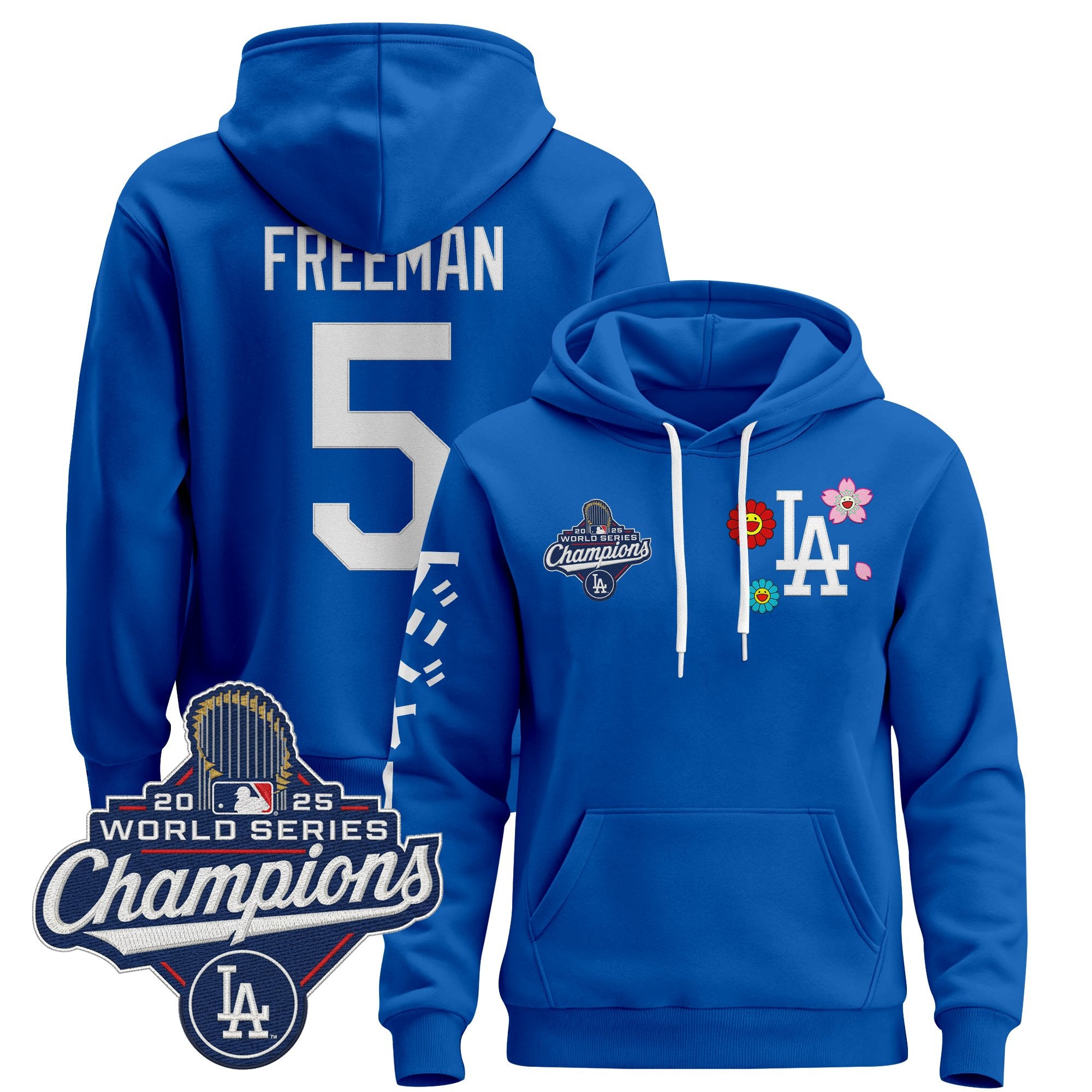 Men's Los Angeles Dodgers x Takashi Murakami Pullover Hoodie - 2025 World Series Champions Patch - Stitched