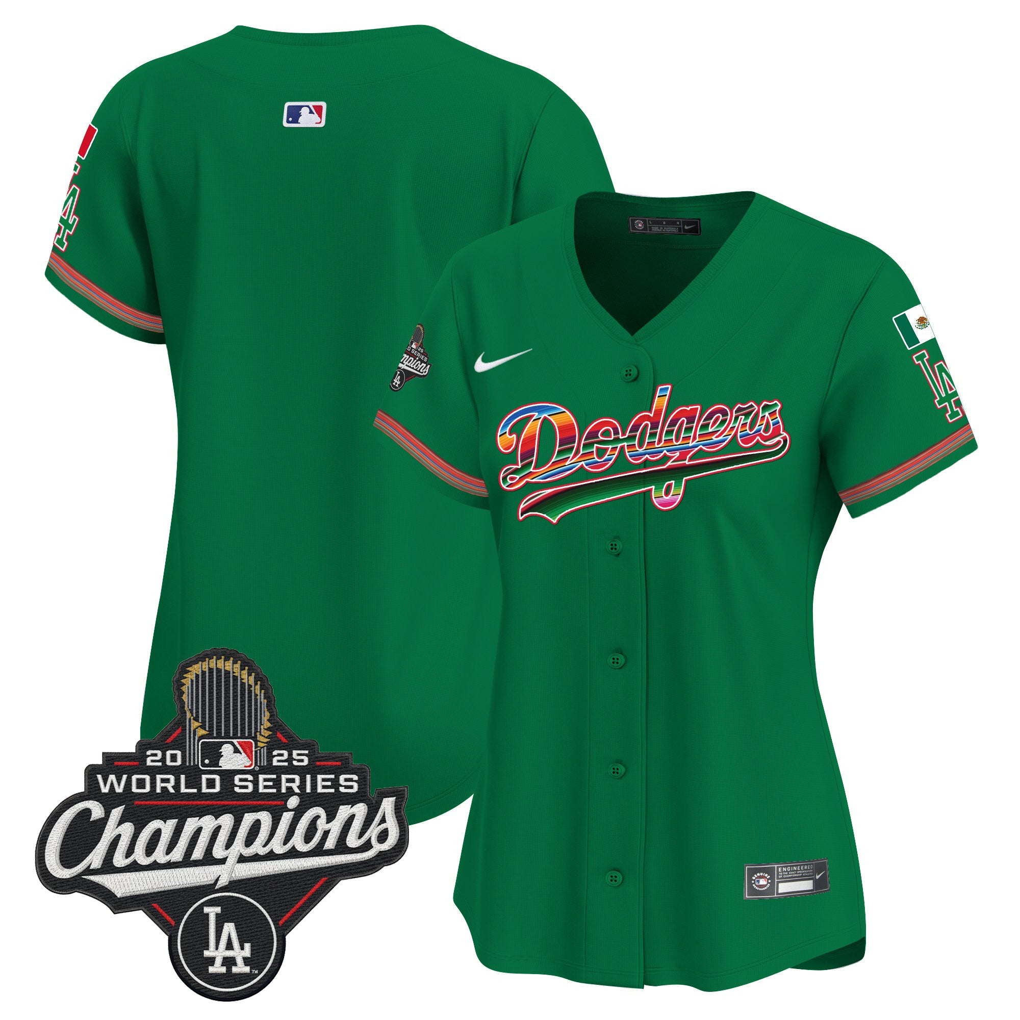 Women's Dodgers Mexico 2025 World Series Champions Vapor Premier Limited Jersey - All Stitched