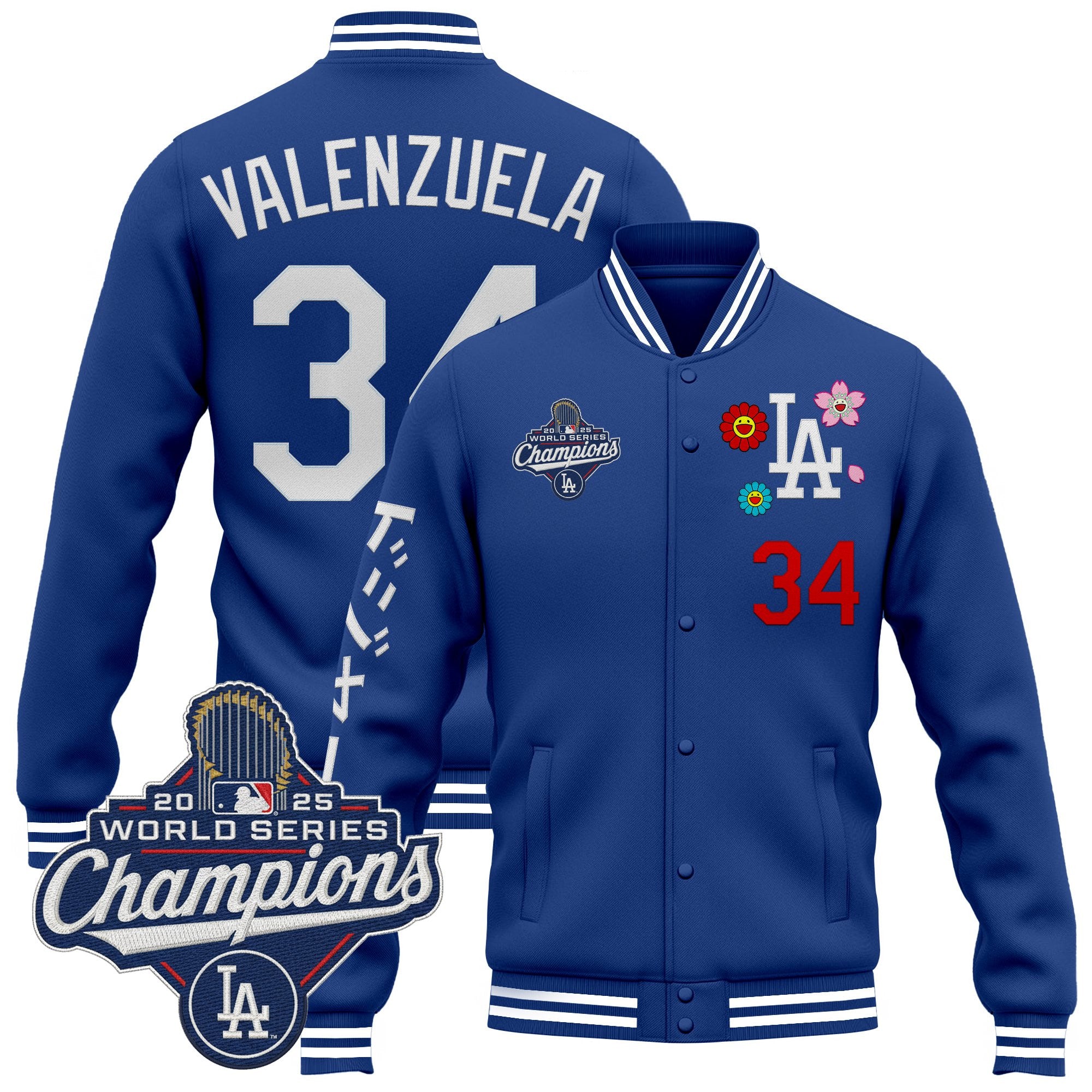 Men's Los Angeles Dodgers x Takashi Murakami Jacket - 2025 World Series Champions Patch - Printed