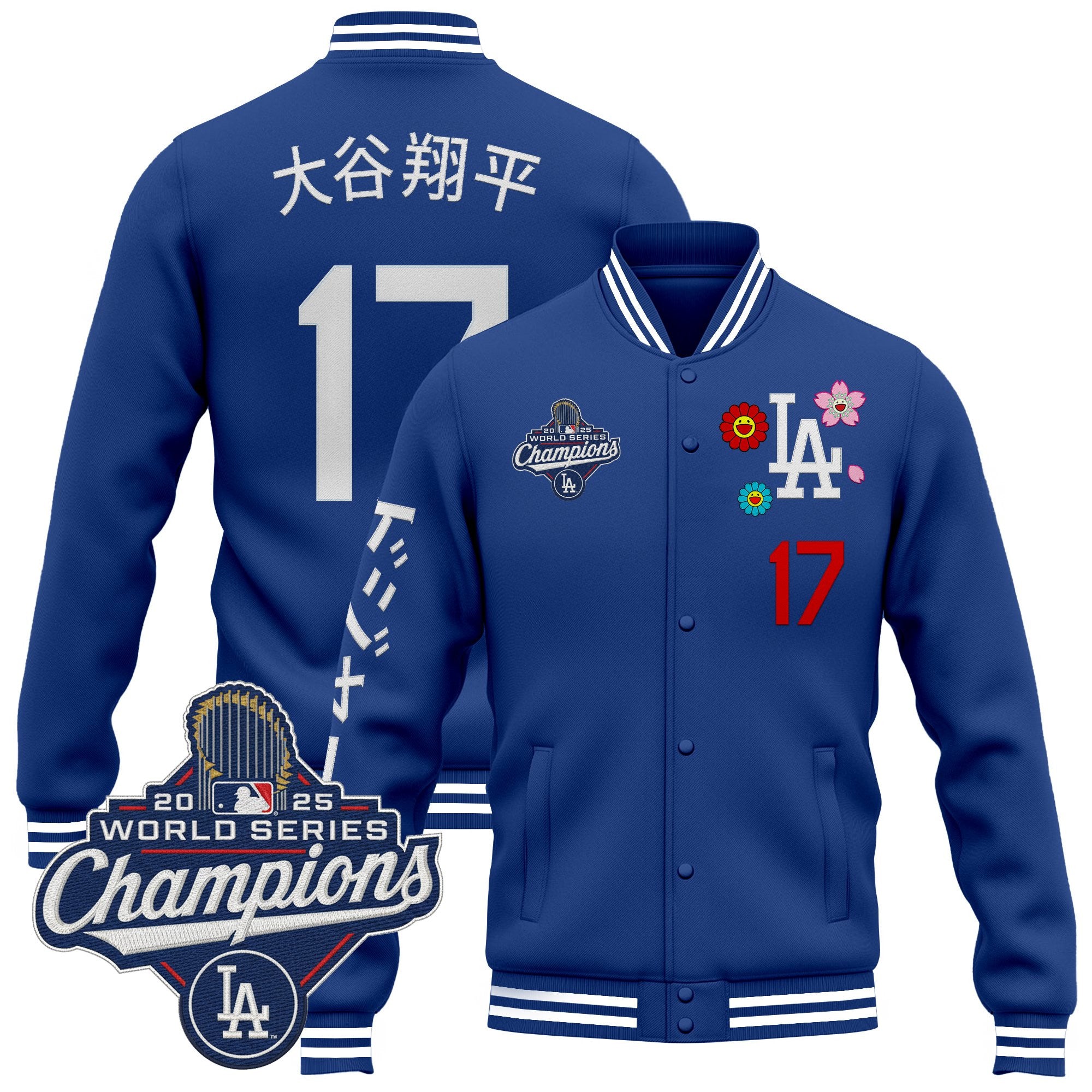 Men's Los Angeles Dodgers x Takashi Murakami Jacket - 2025 World Series Champions Patch - Printed