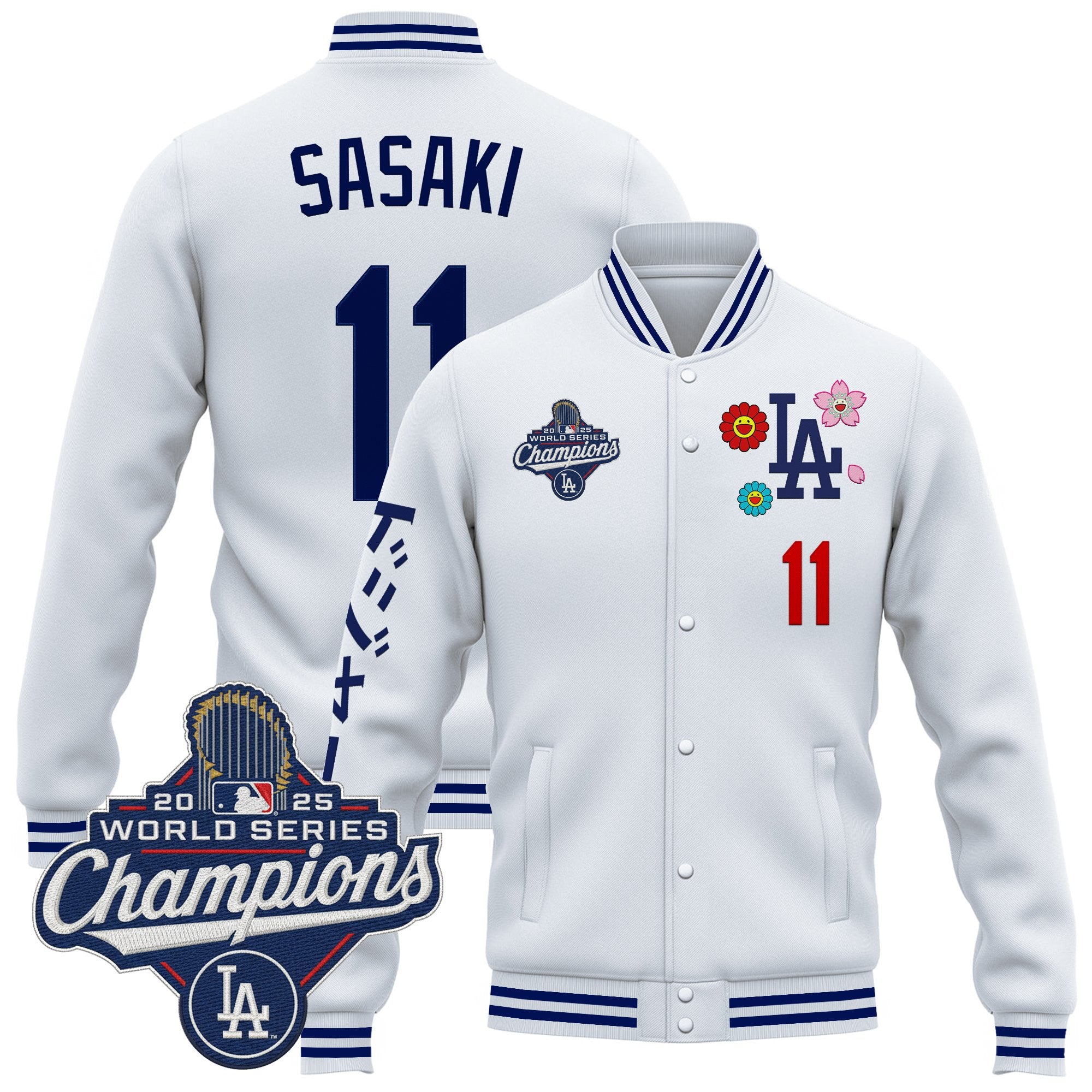 Men's Los Angeles Dodgers x Takashi Murakami Jacket - 2025 World Series Champions Patch - Printed