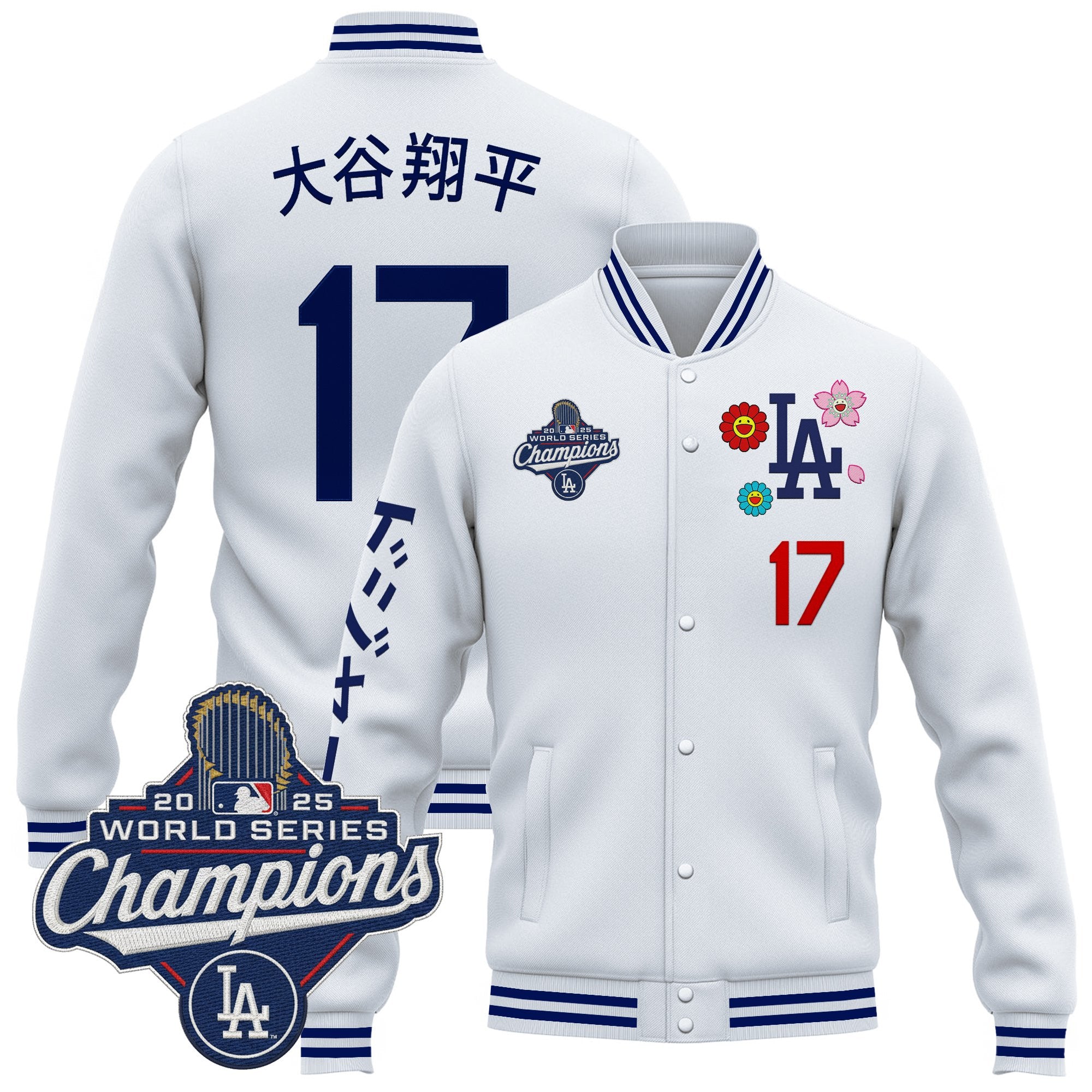 Men's Los Angeles Dodgers x Takashi Murakami Jacket - 2025 World Series Champions Patch - Printed