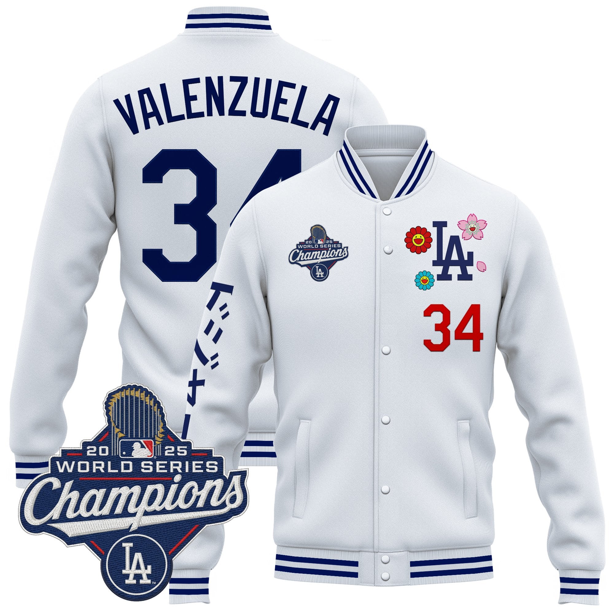 Men's Los Angeles Dodgers x Takashi Murakami Jacket - 2025 World Series Champions Patch - Printed