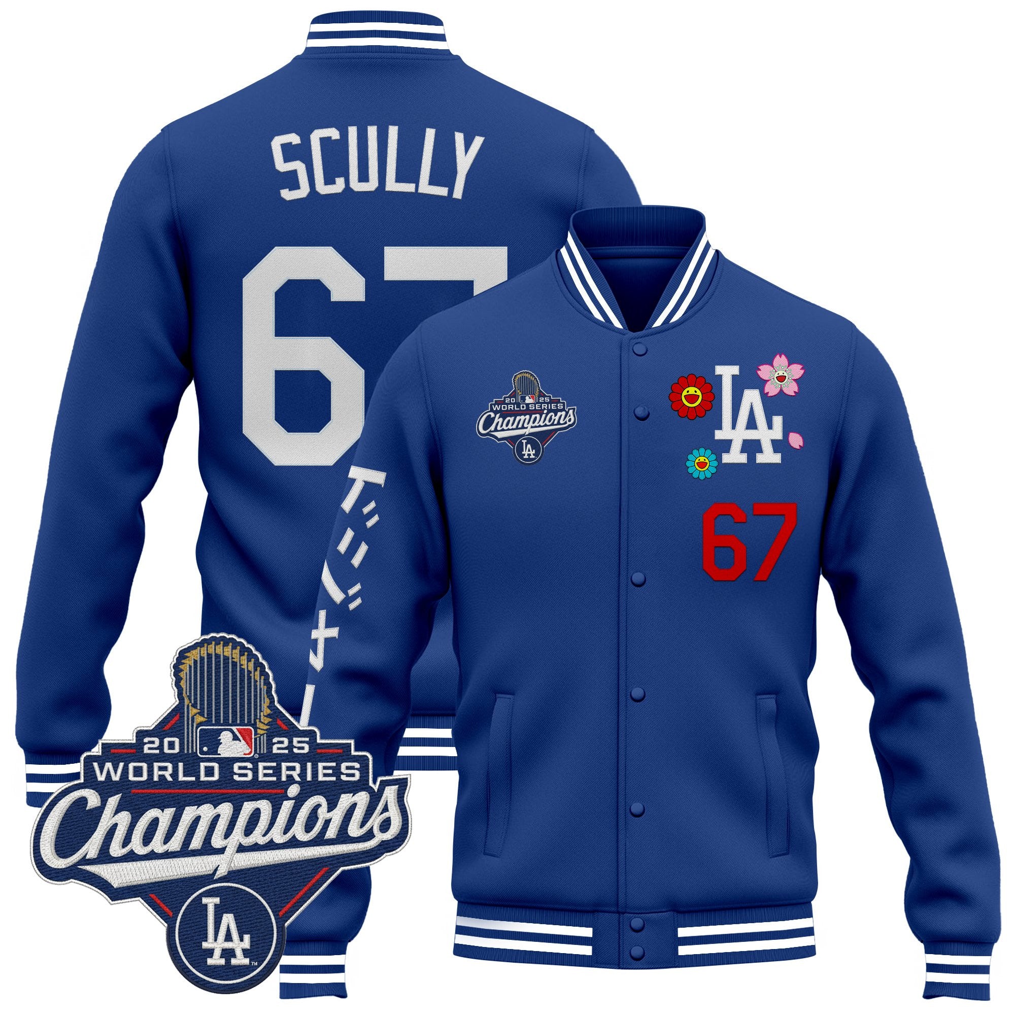 Men's Los Angeles Dodgers x Takashi Murakami Jacket - 2025 World Series Champions Patch - Printed