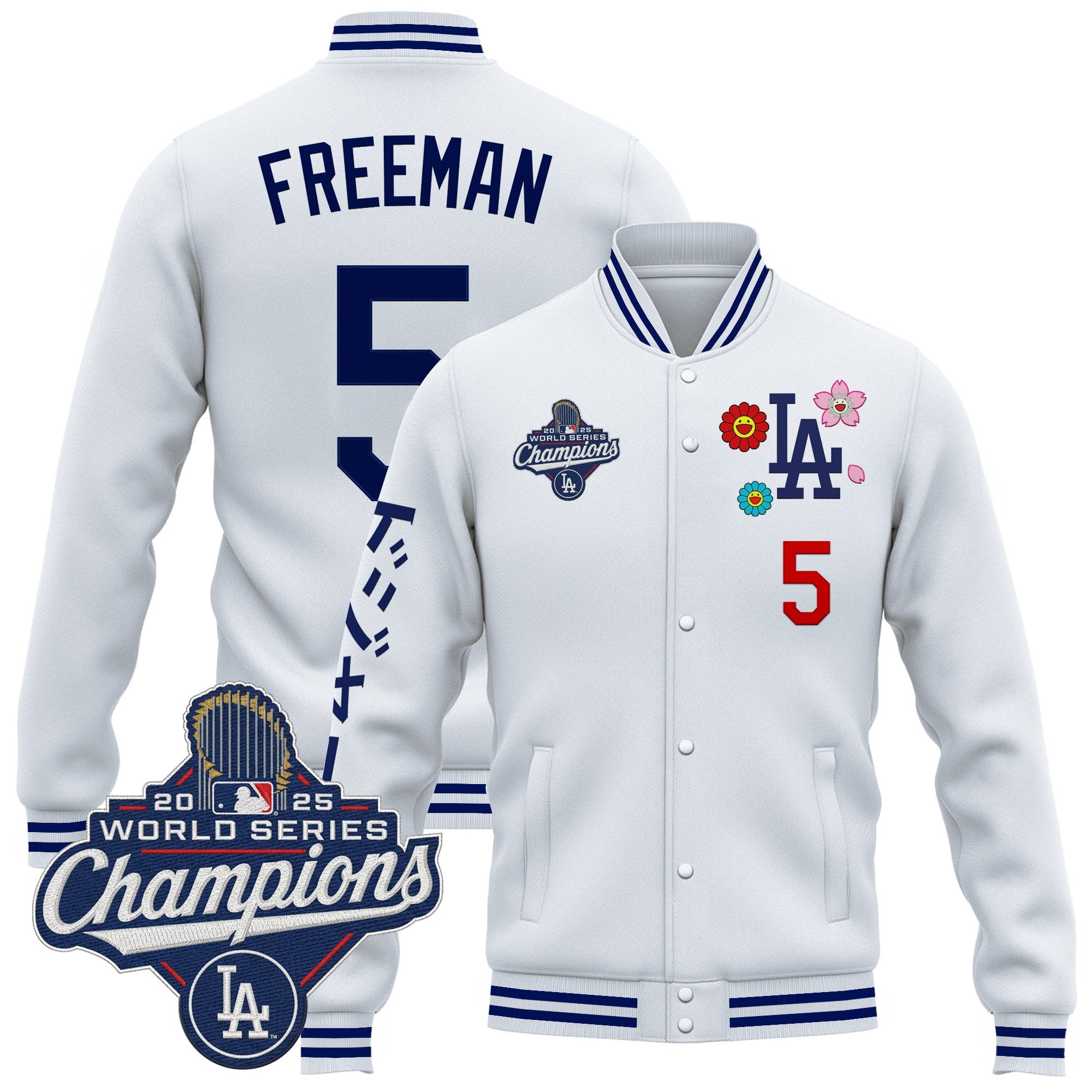 Men's Los Angeles Dodgers x Takashi Murakami Jacket - 2025 World Series Champions Patch - Printed