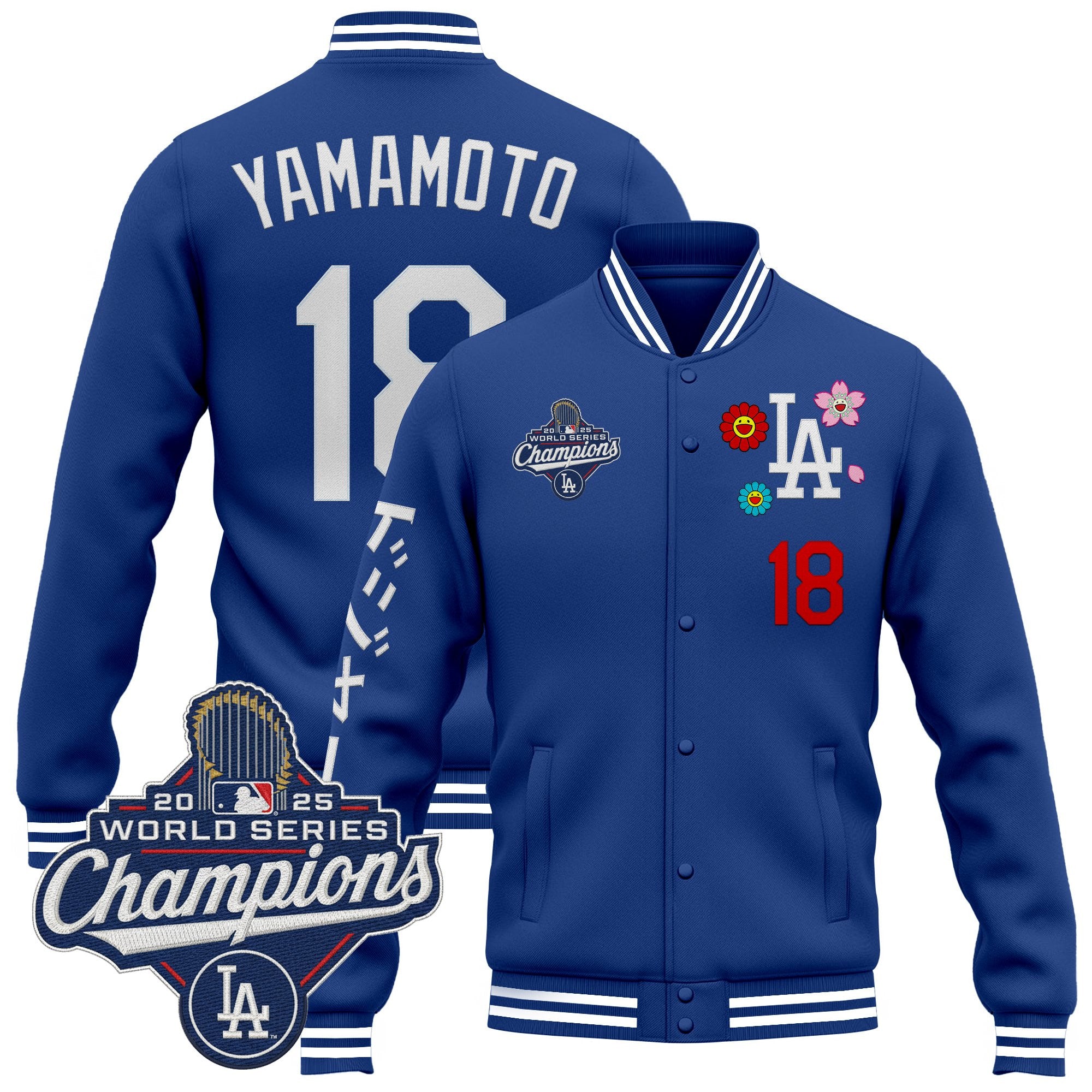Men's Los Angeles Dodgers x Takashi Murakami Jacket - 2025 World Series Champions Patch - Printed
