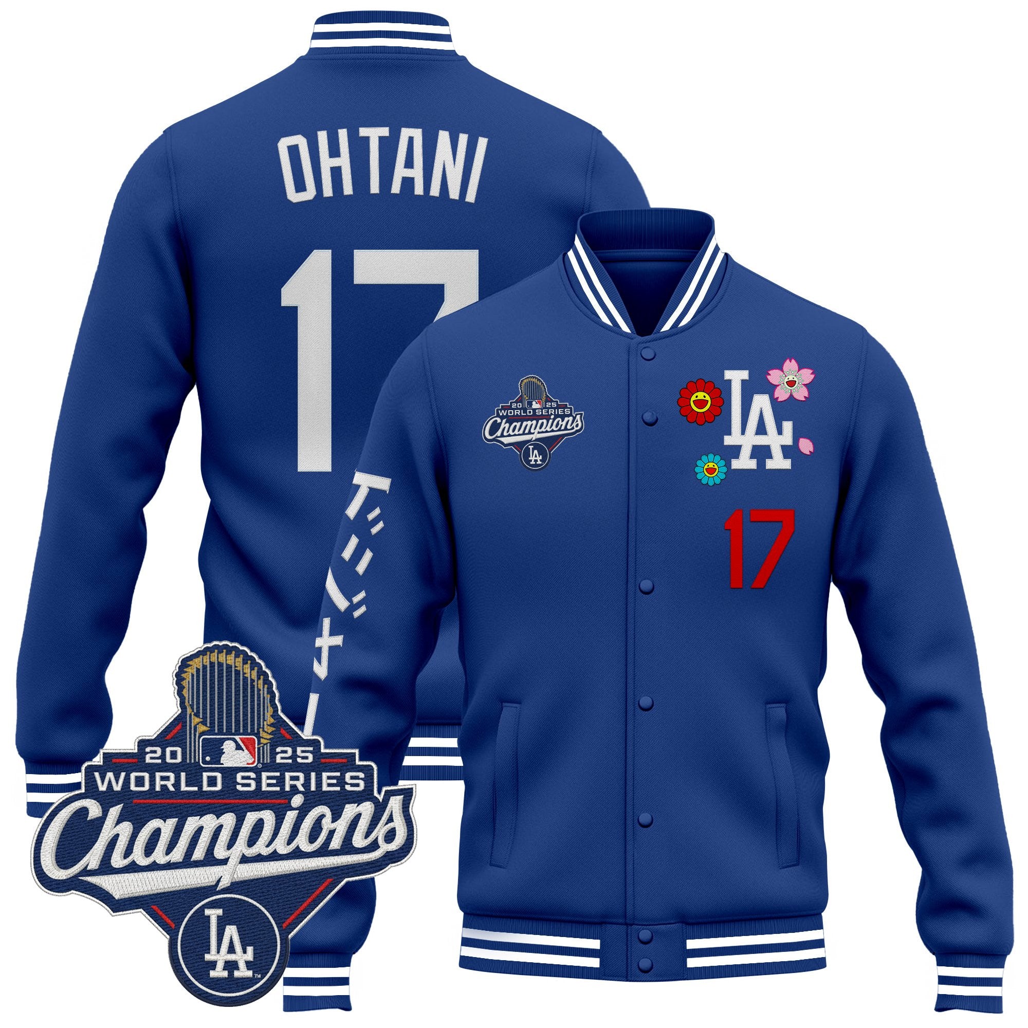 Men's Los Angeles Dodgers x Takashi Murakami Jacket - 2025 World Series Champions Patch - Printed